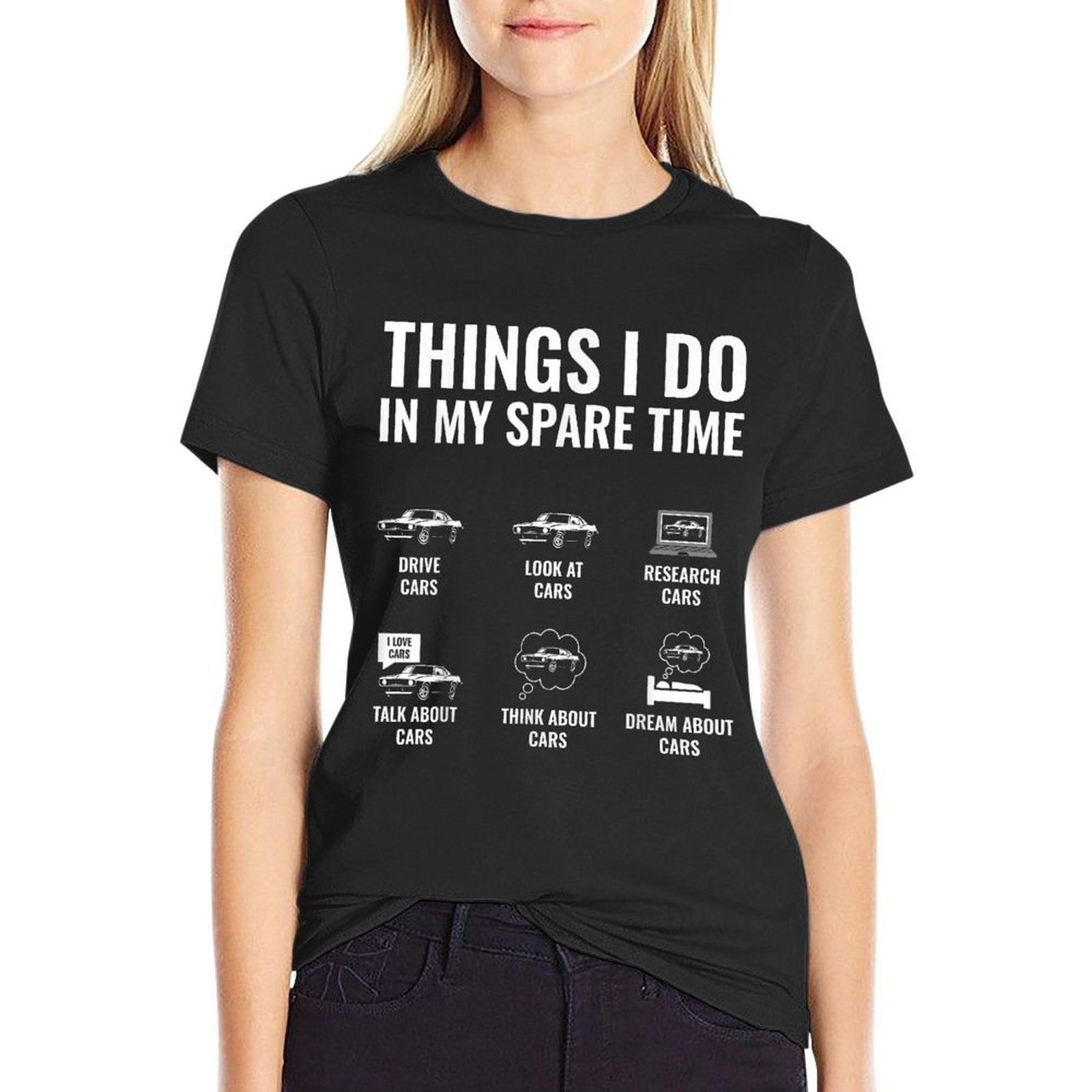"Things I Do In My Spare Time" Funny Car Enthusiast T-Shirt – Premium 180GSM Cotton
