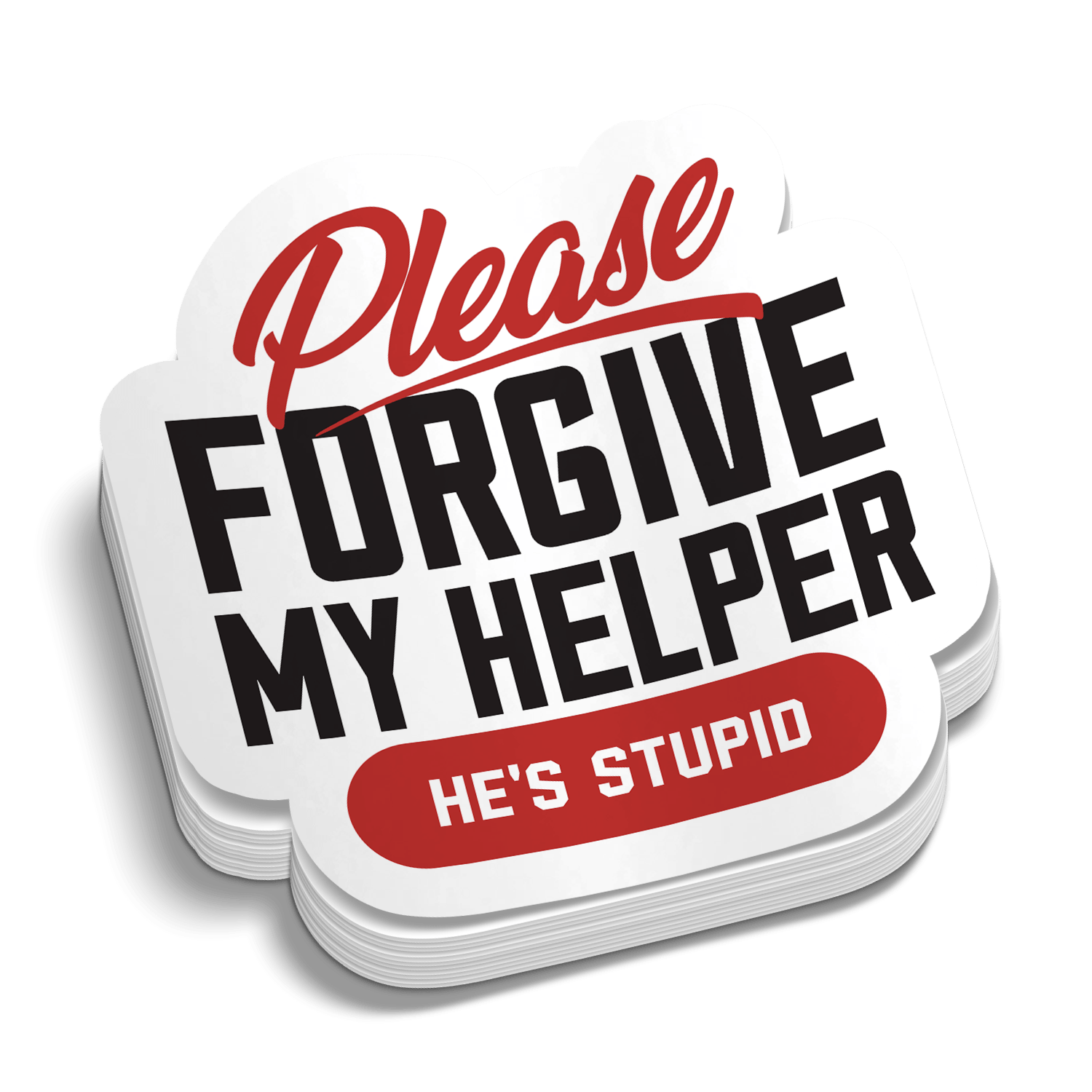 Stack of coasters with humorous text design on a green background