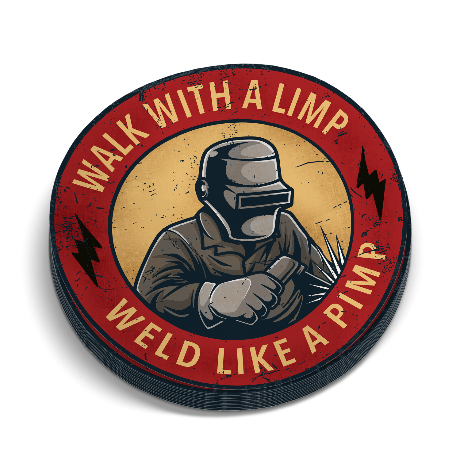 Weld Like a Pimp — Funny Welder Vinyl Sticker
