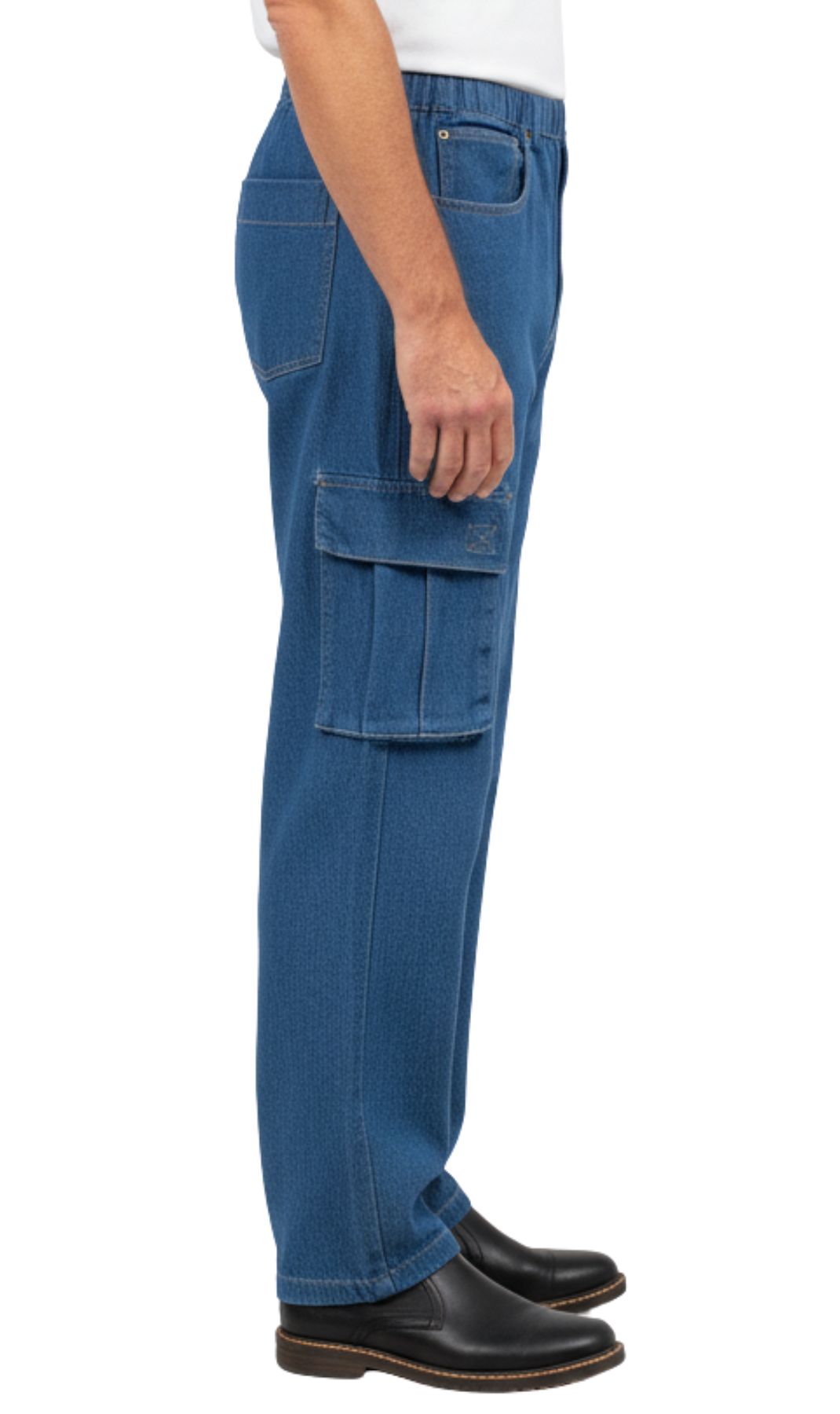 Men’s Pull-On Cargo Jeans – Relaxed Fit with Double Cargo Pockets | Street-Ready Style
