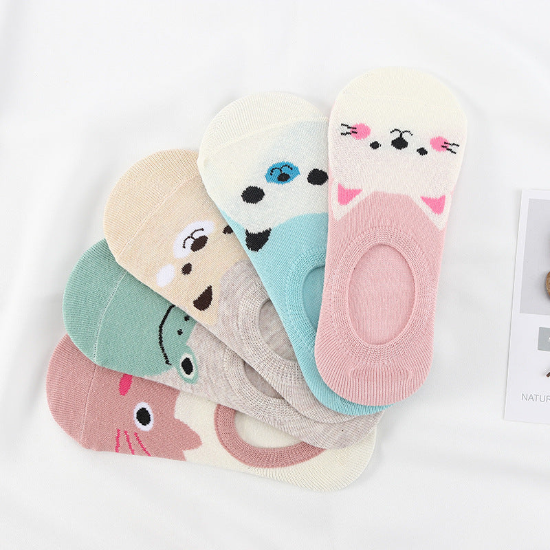 Women's Cartoon Socks – 5-Pack Low Cut Cotton Novelty Socks