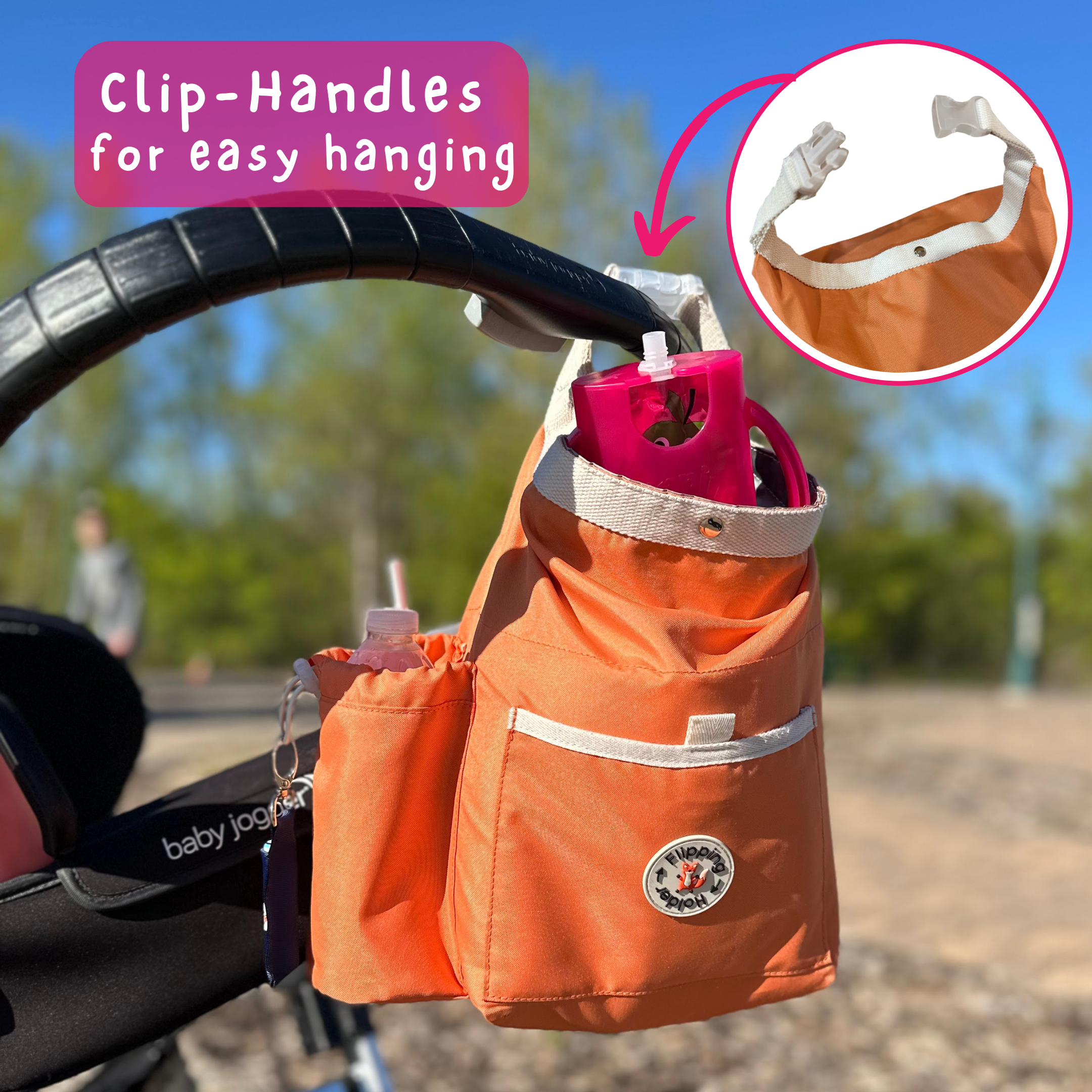 Kühltasche mit Flaschentasche | Umklappbarer Halter