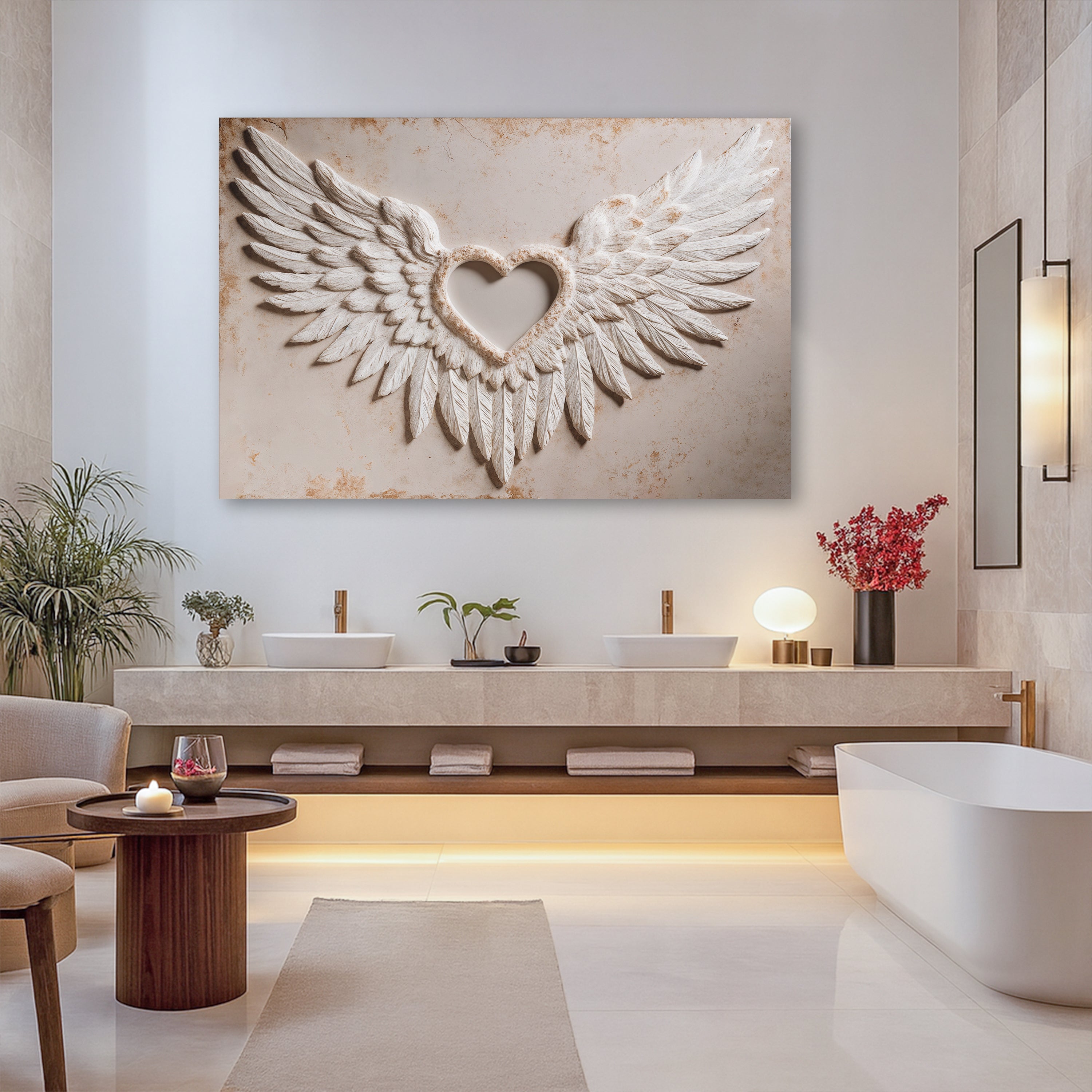 Wings of Love Abstract Canvas Wall Art II | Handcrafted | 3 Sizes | Ready to Hang