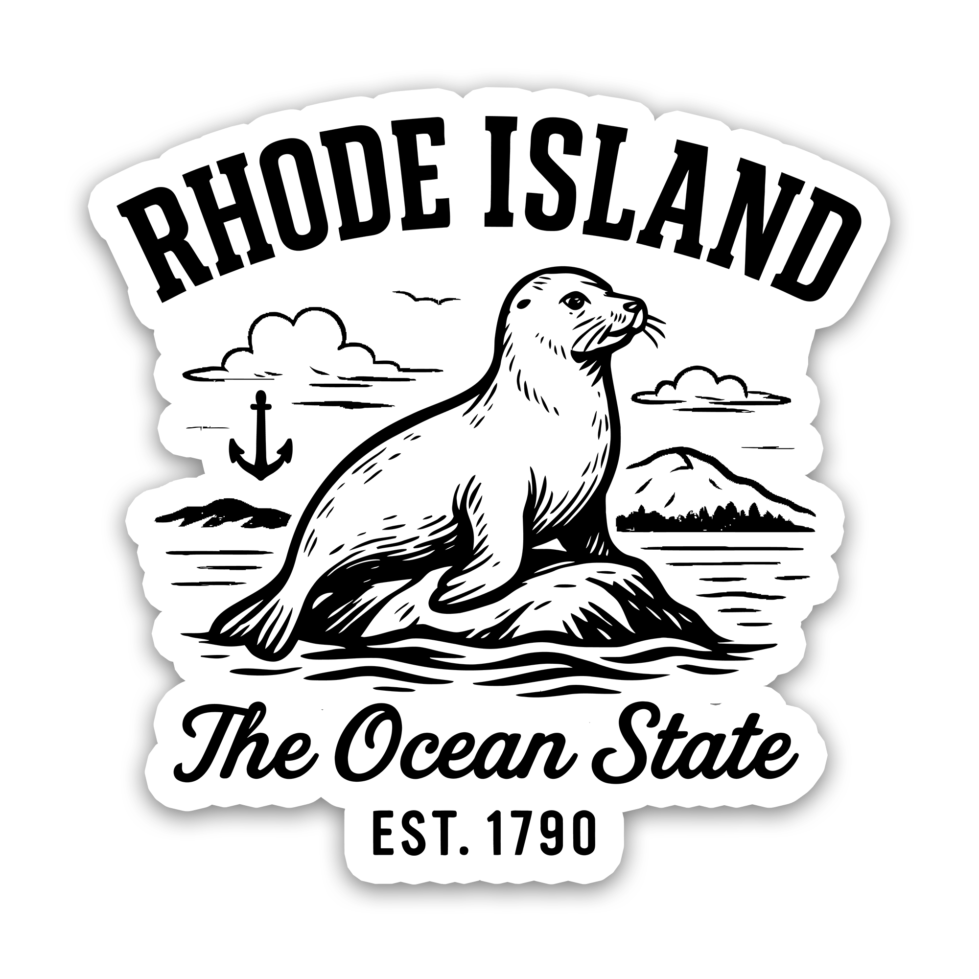 Rhode Island Harbor Seal Vinyl Sticker | The Ocean State Decal