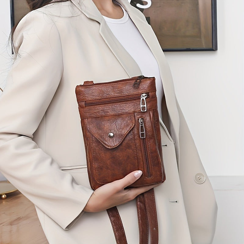 Women's Vintage-Inspired PVC Leather Crossbody Bag