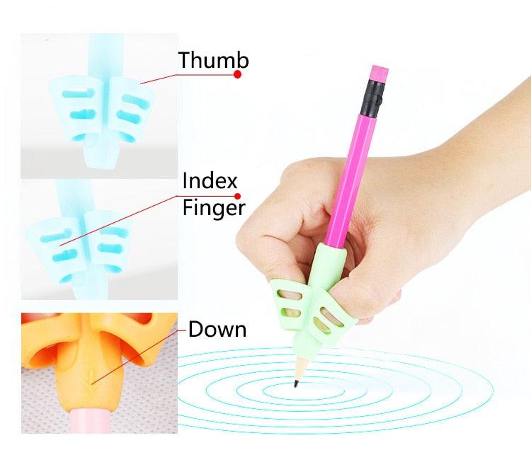 Silicone Pencil Grips for Kids | 3-Pack Writing Correction Tool for Children & Adults