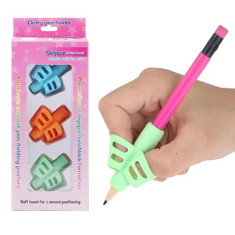 Silicone Pencil Grips for Kids | 3-Pack Writing Correction Tool for Children & Adults