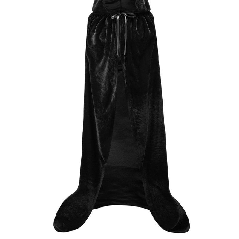 Halloween Velvet Black Cape Cloak | Witch Vampire Costume Cape
