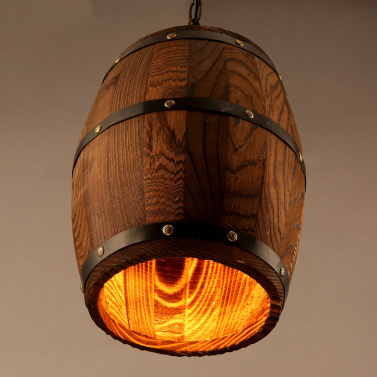 Nordic Wood Pendant Light | Pastoral Retro Style, E27 LED, Adjustable Height