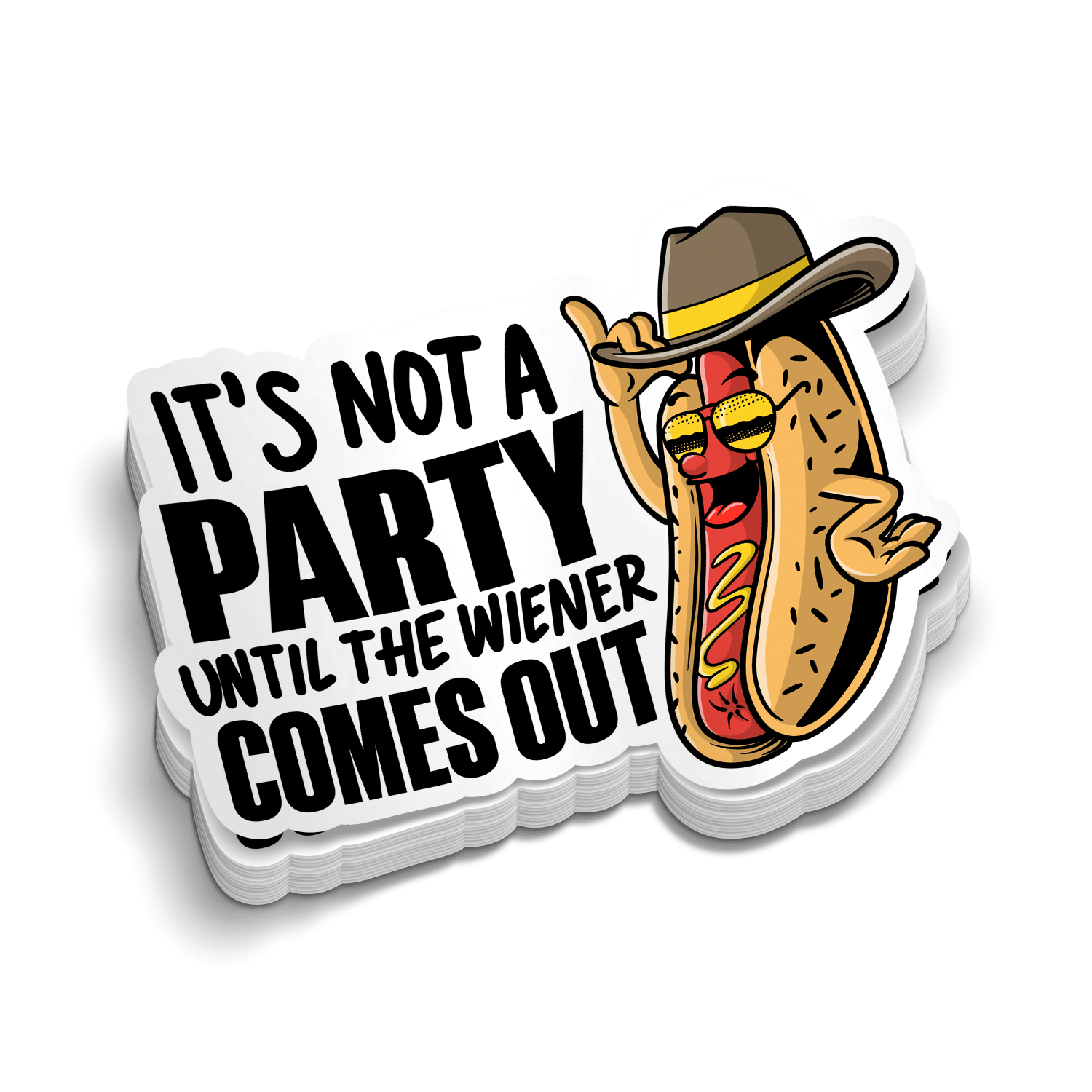 Not the Party Weiner — Funny Blue Collar Hard Hat Vinyl Decal