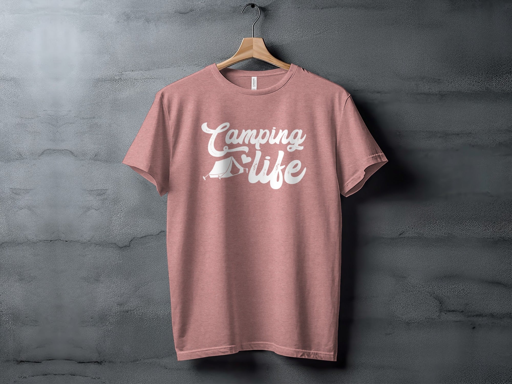 Camping Is Life with Tent & Heart Design T-Shirt