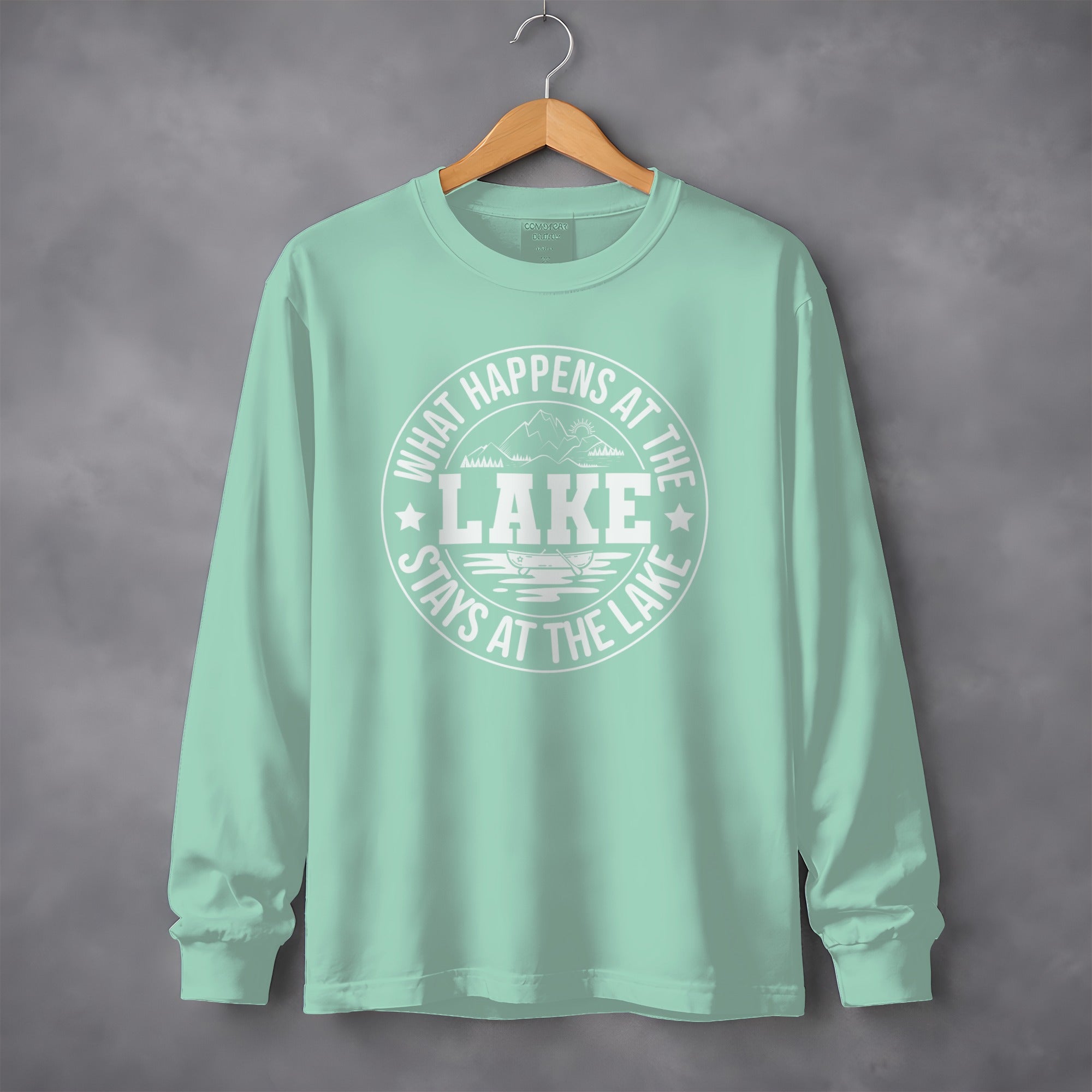 "What Happens At The Lake" Funny Lake Life Long Sleeve T-Shirt