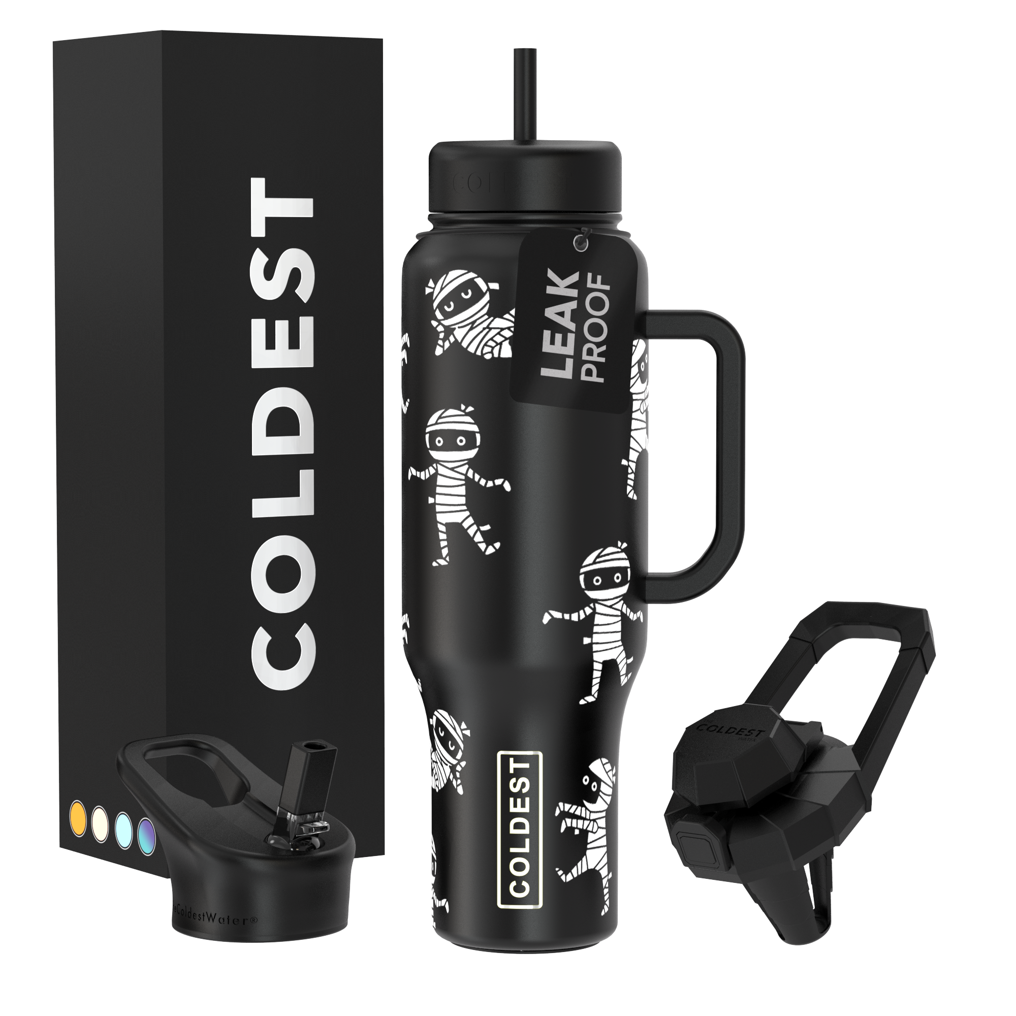 COLDEST 46oz Limitless™ Water Bottle — 36+ Hour Cold, 3 Lids, Cupholder Friendly