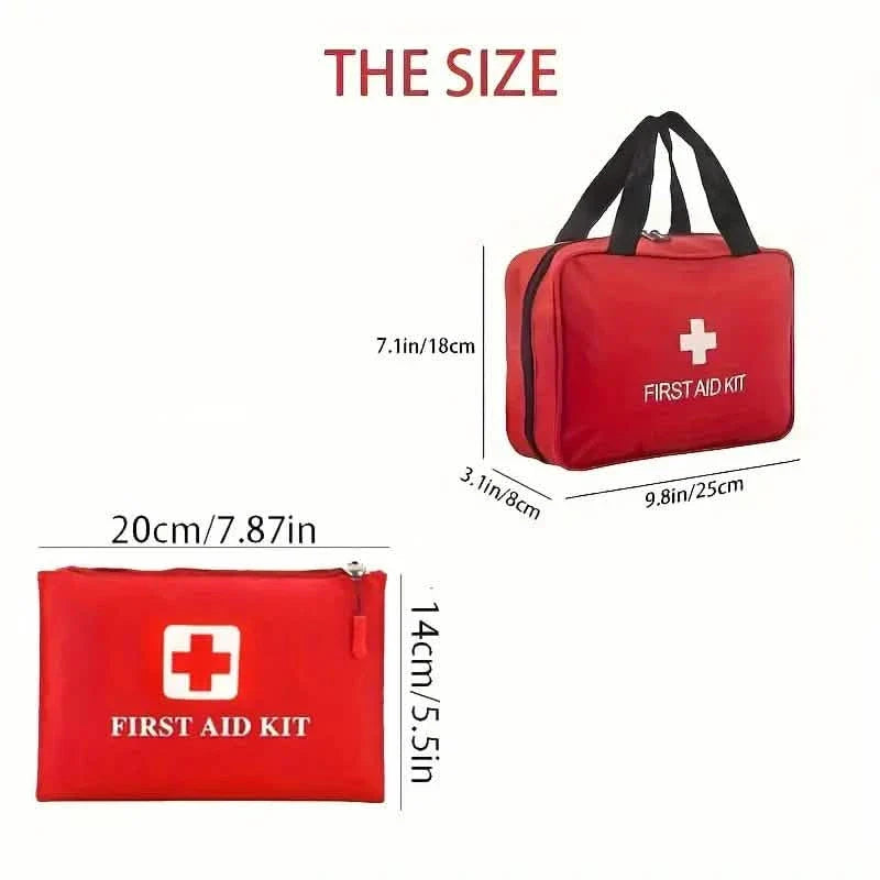 Portable First Aid Kit for Camping, Hiking & Outdoor Adventures — Small & Large | Red