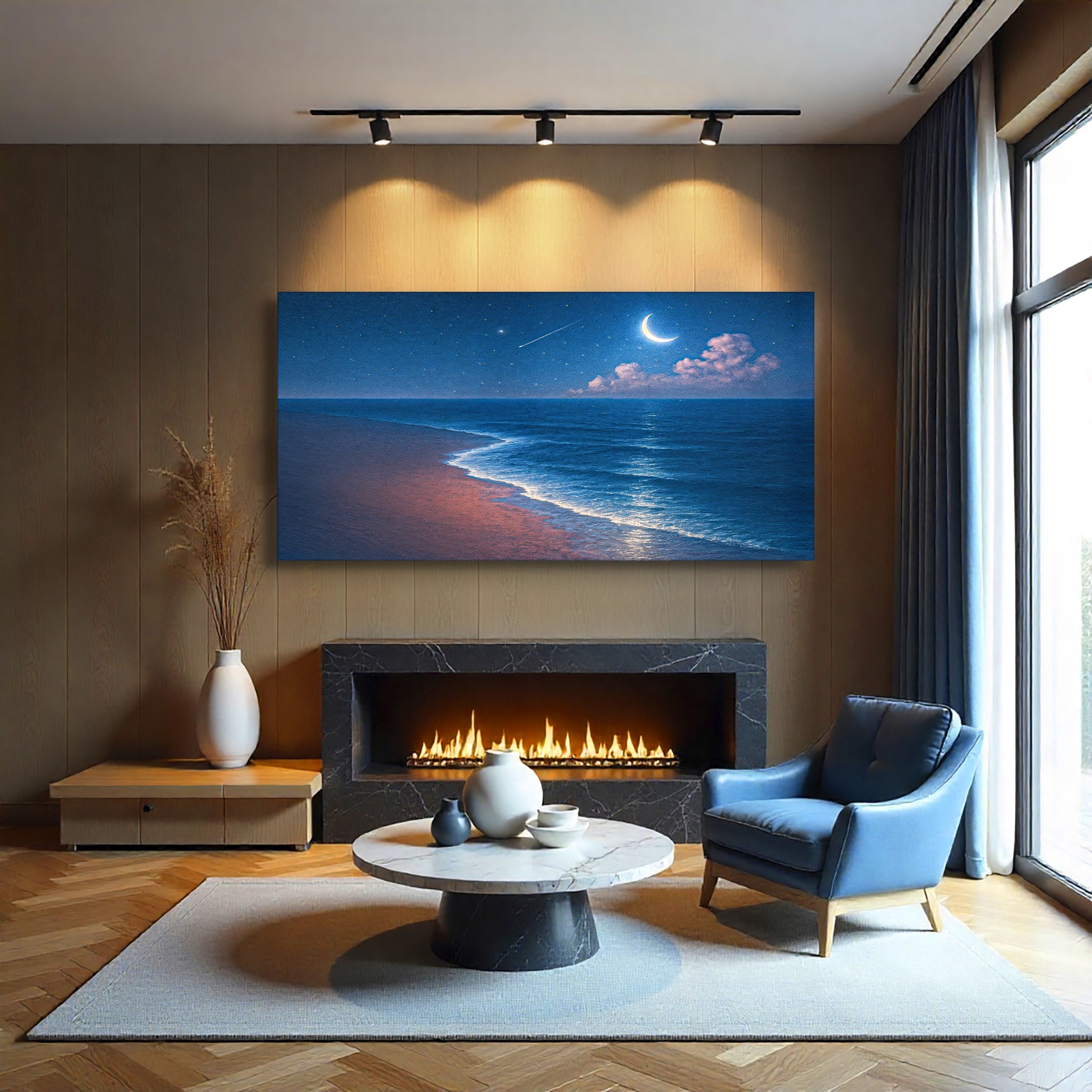 Beach Shoreline Coastal Canvas Wall Art | Handcrafted | 3 Sizes | Ready to Hang
