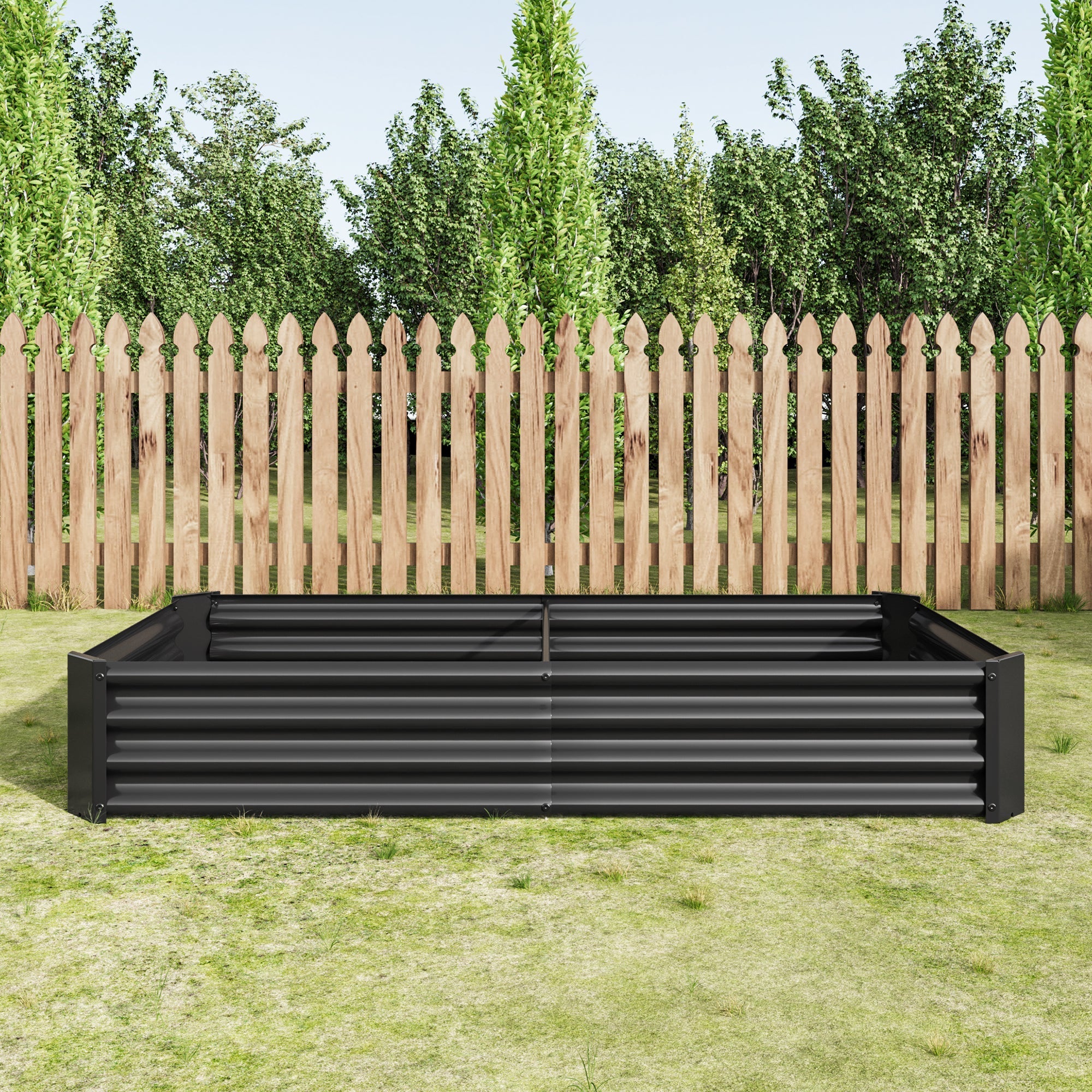 6×3×1 ft Metal Raised Garden Bed – Outdoor Galvanized Rectangle Planter