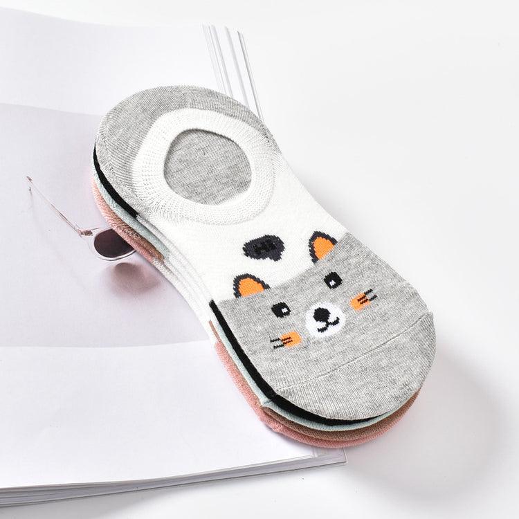 Women's Cartoon Socks – 5-Pack Low Cut Cotton Novelty Socks