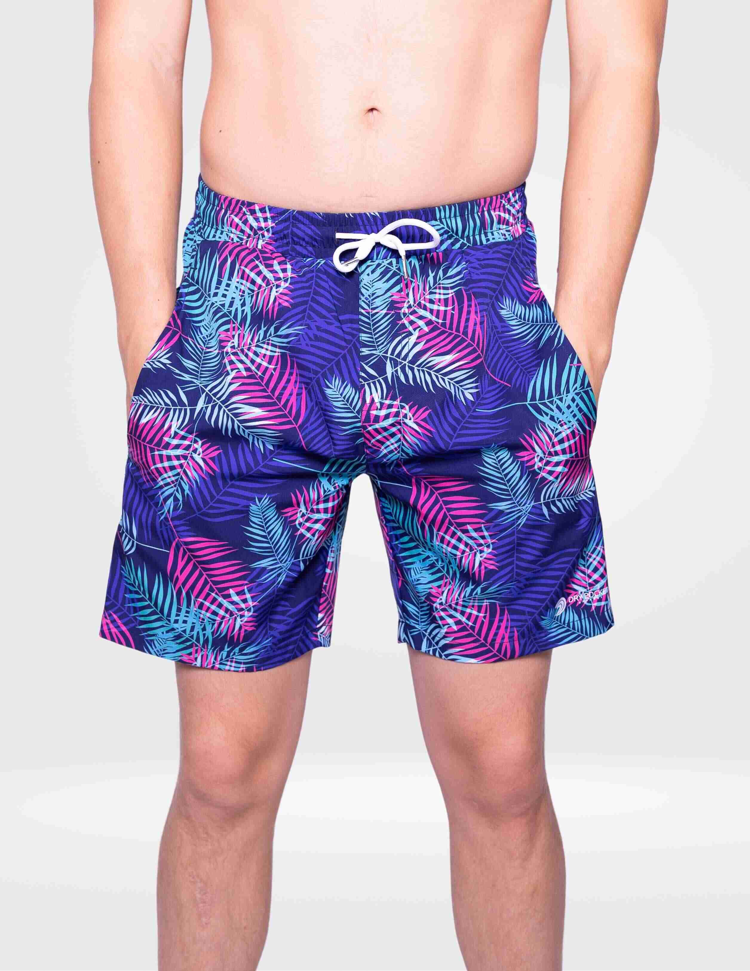 Herren-Badeshorts – Integrierte, wasserdichte IPX8-Trockentasche | Schnelltrocknend, 18 cm Schrittlänge