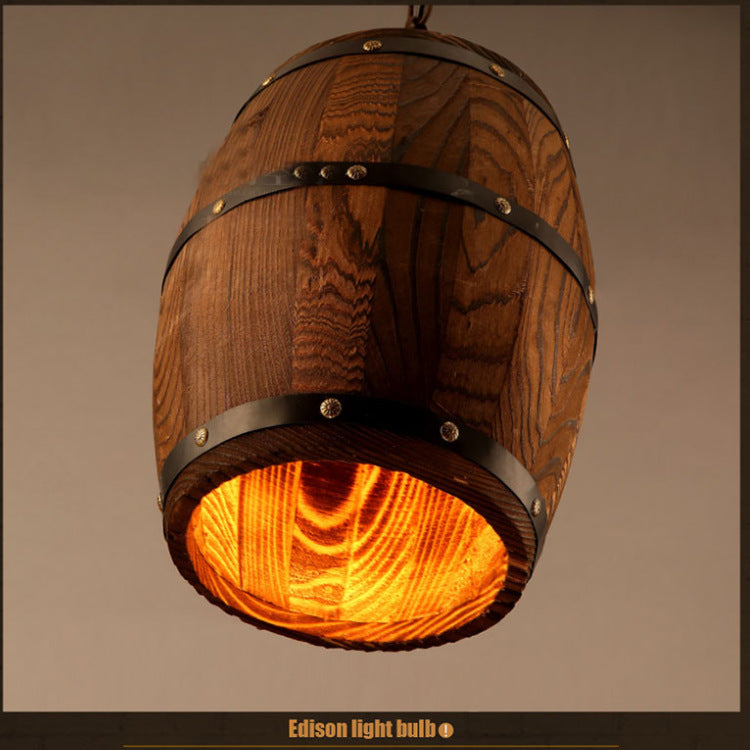 Nordic Wood Pendant Light | Pastoral Retro Style, E27 LED, Adjustable Height