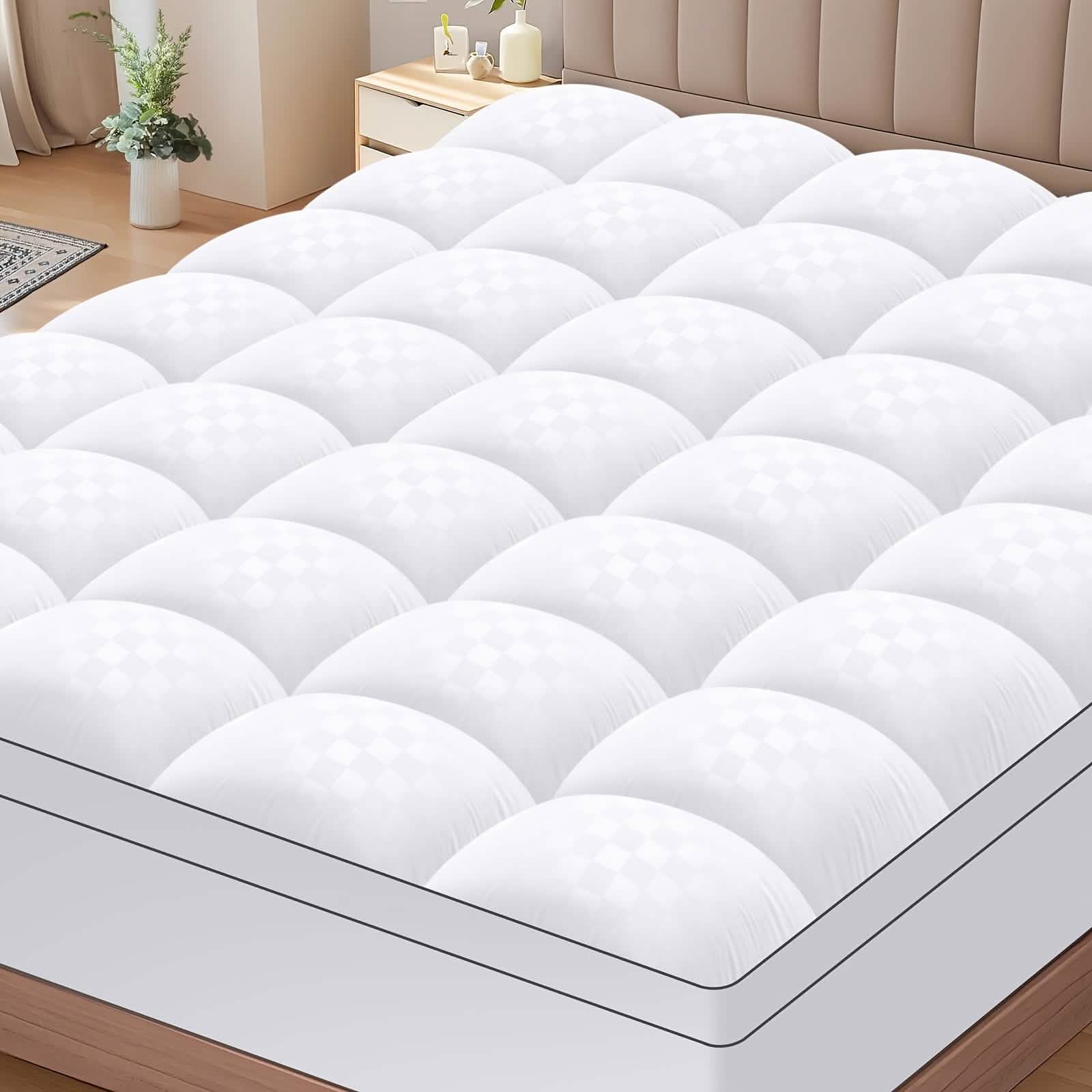 Extra Thick Mattress Topper — 1200GSM Cotton Fill, Cooling, 8–21" Deep Pockets | Twin–Cal King