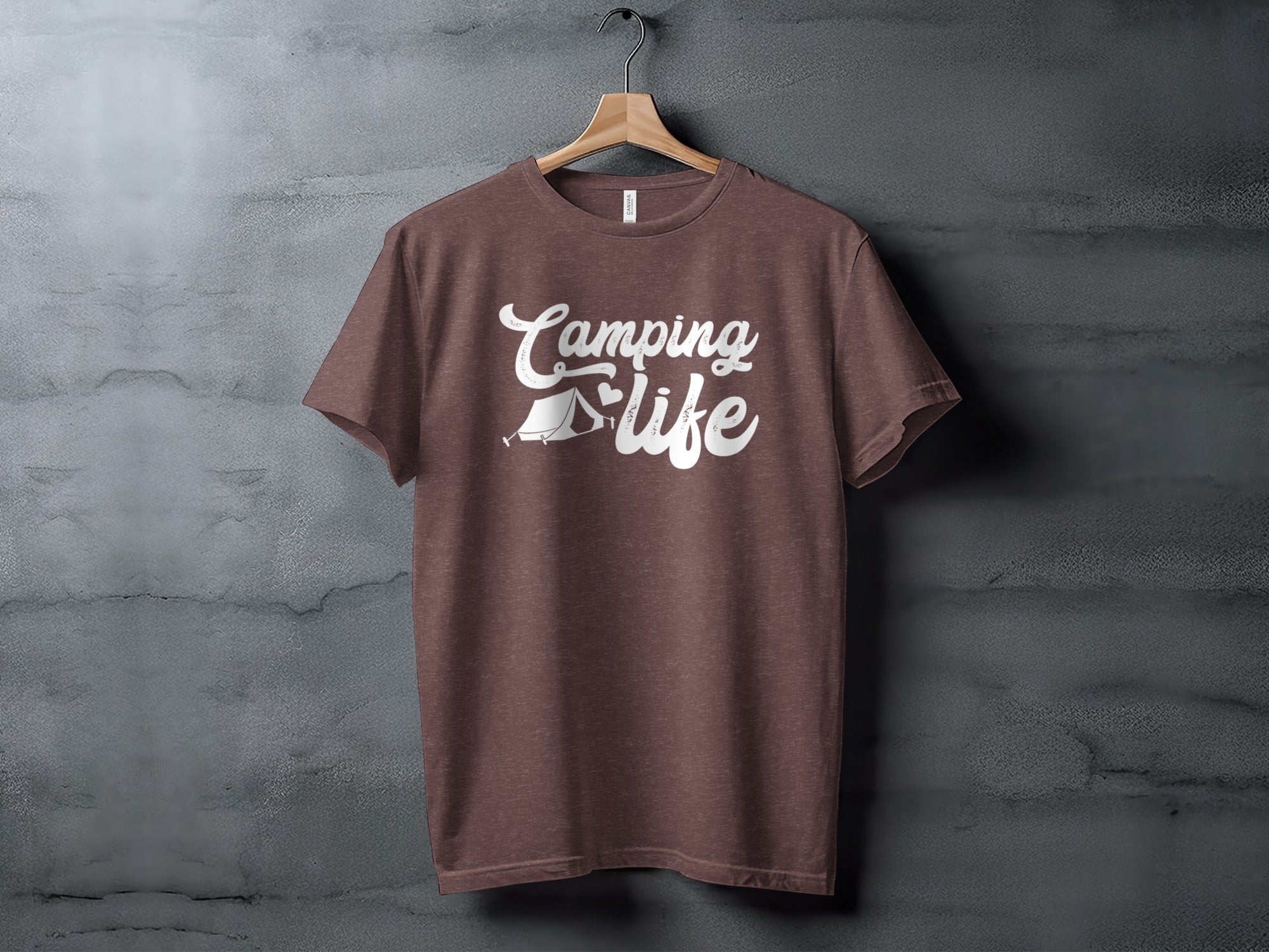 Camping Is Life with Tent & Heart Design T-Shirt