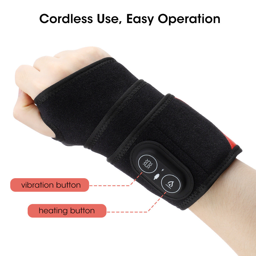 Tri-Action Wrist Recovery System – Red Light Therapy, Heat & Vibration Massage Wrap