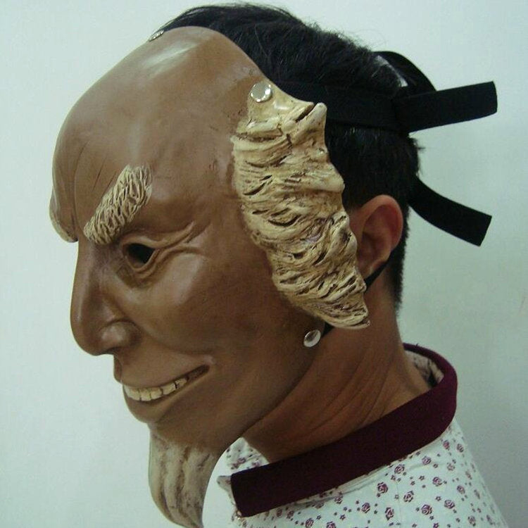 Sinister Old Man Resin Halloween Mask | Creepy Full-Head Horror Mask for Adults