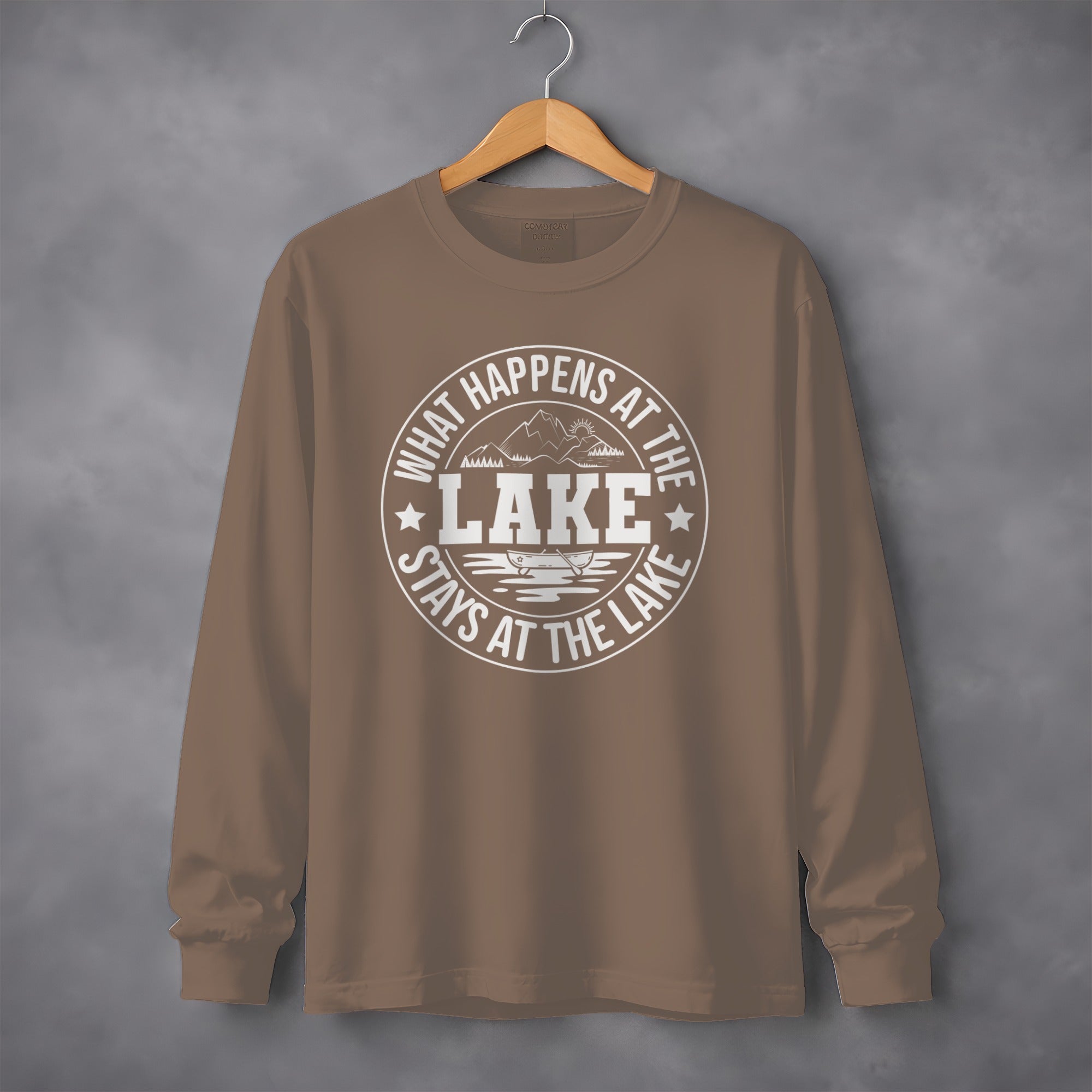 "What Happens At The Lake" Funny Lake Life Long Sleeve T-Shirt
