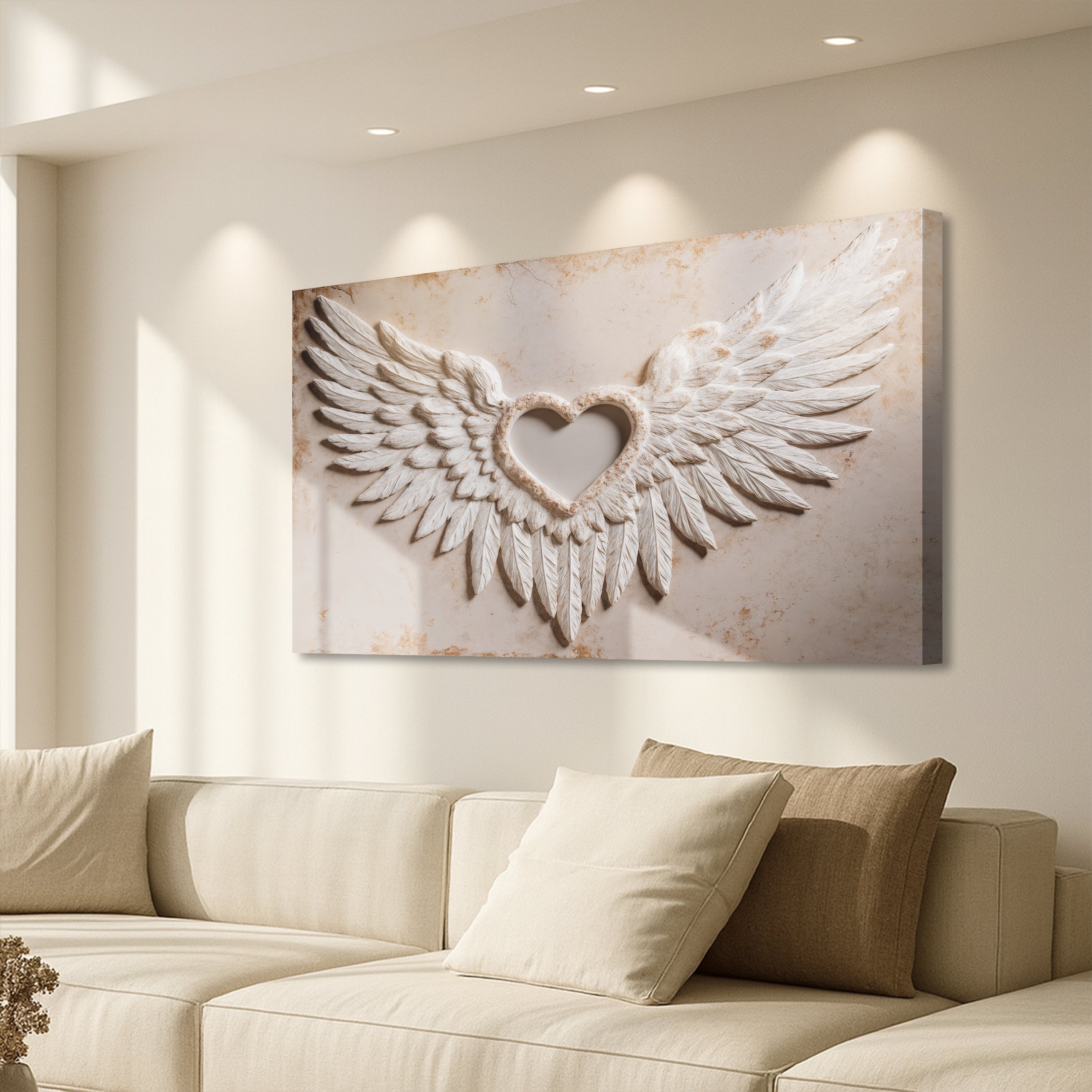 Wings of Love Abstract Canvas Wall Art II | Handcrafted | 3 Sizes | Ready to Hang