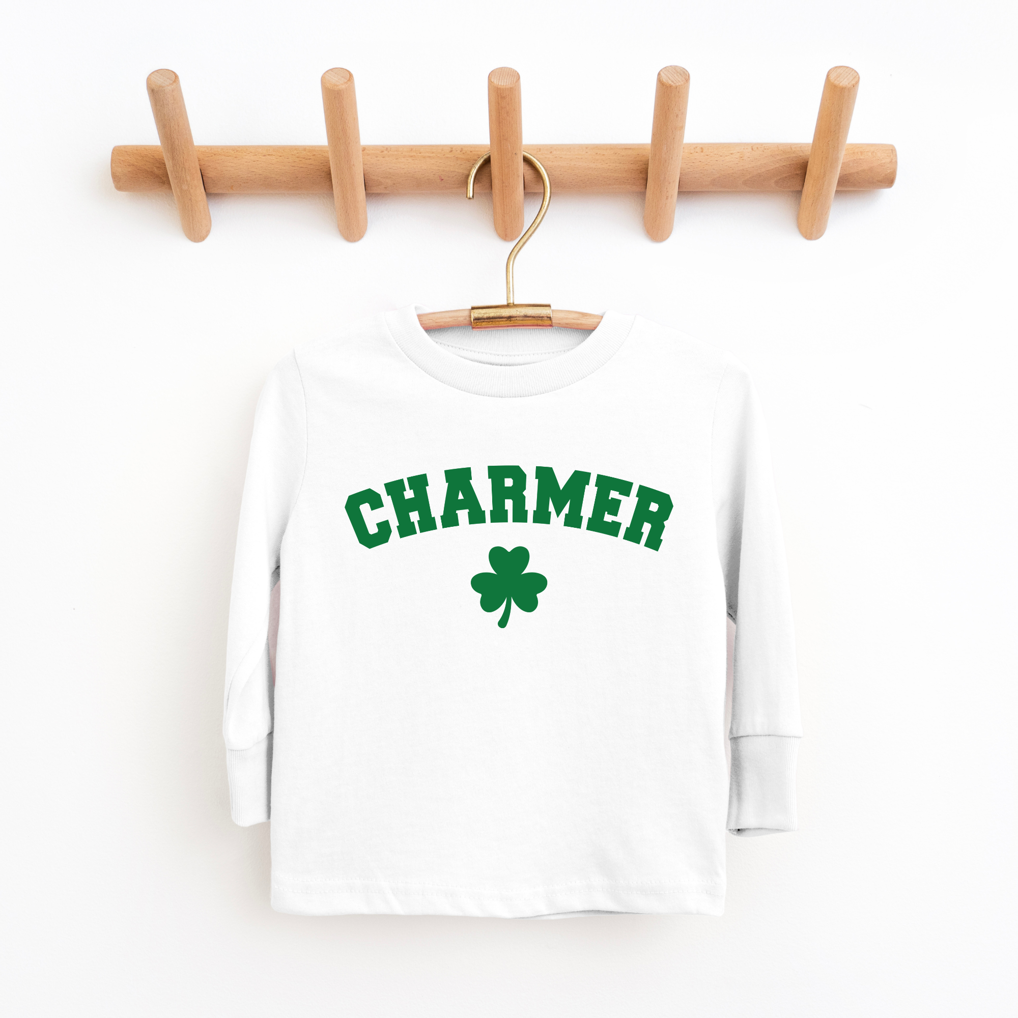 Charmer Long Sleeve Graphic Tee – Green Print Kids & Youth Shirt