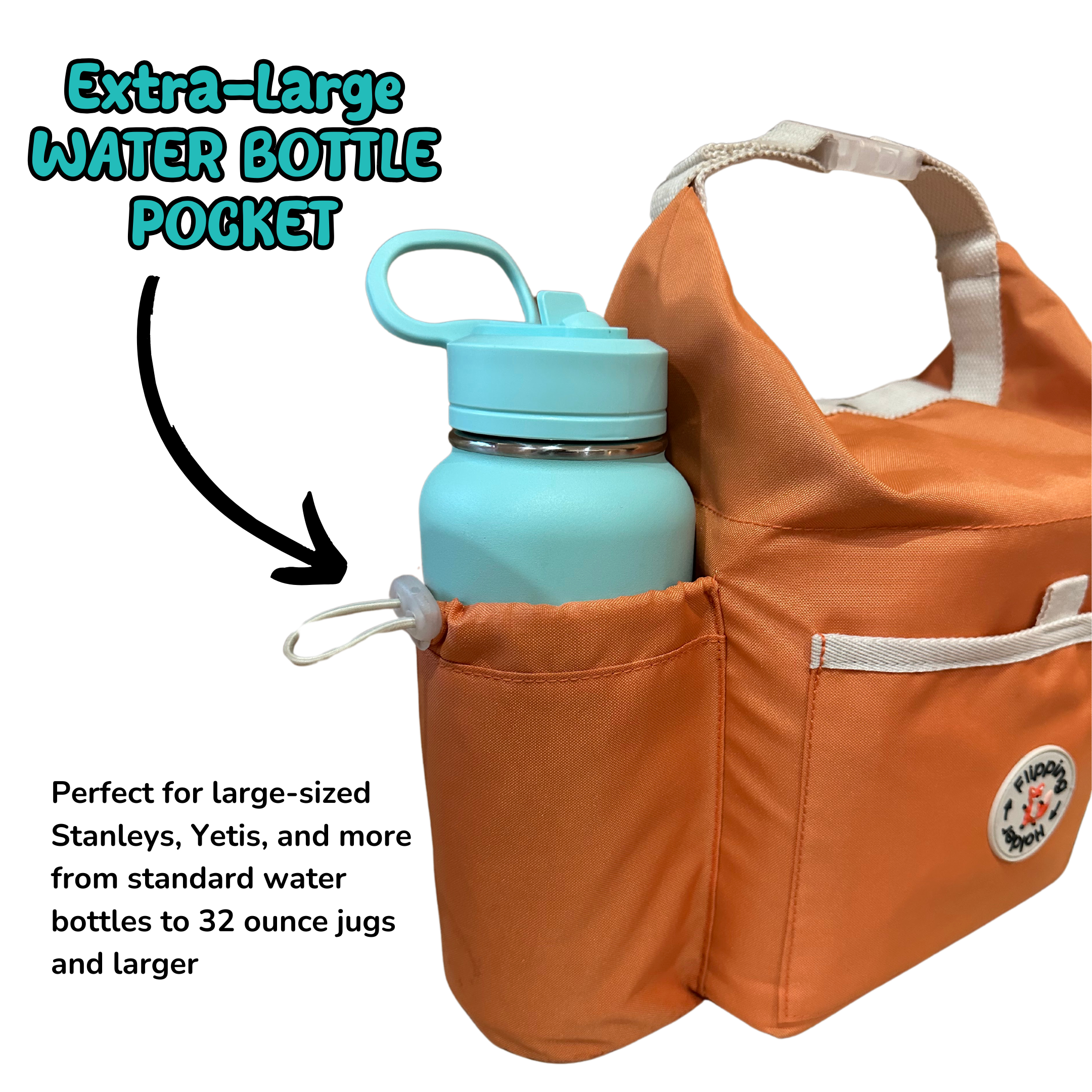 Kühltasche mit Flaschentasche | Umklappbarer Halter