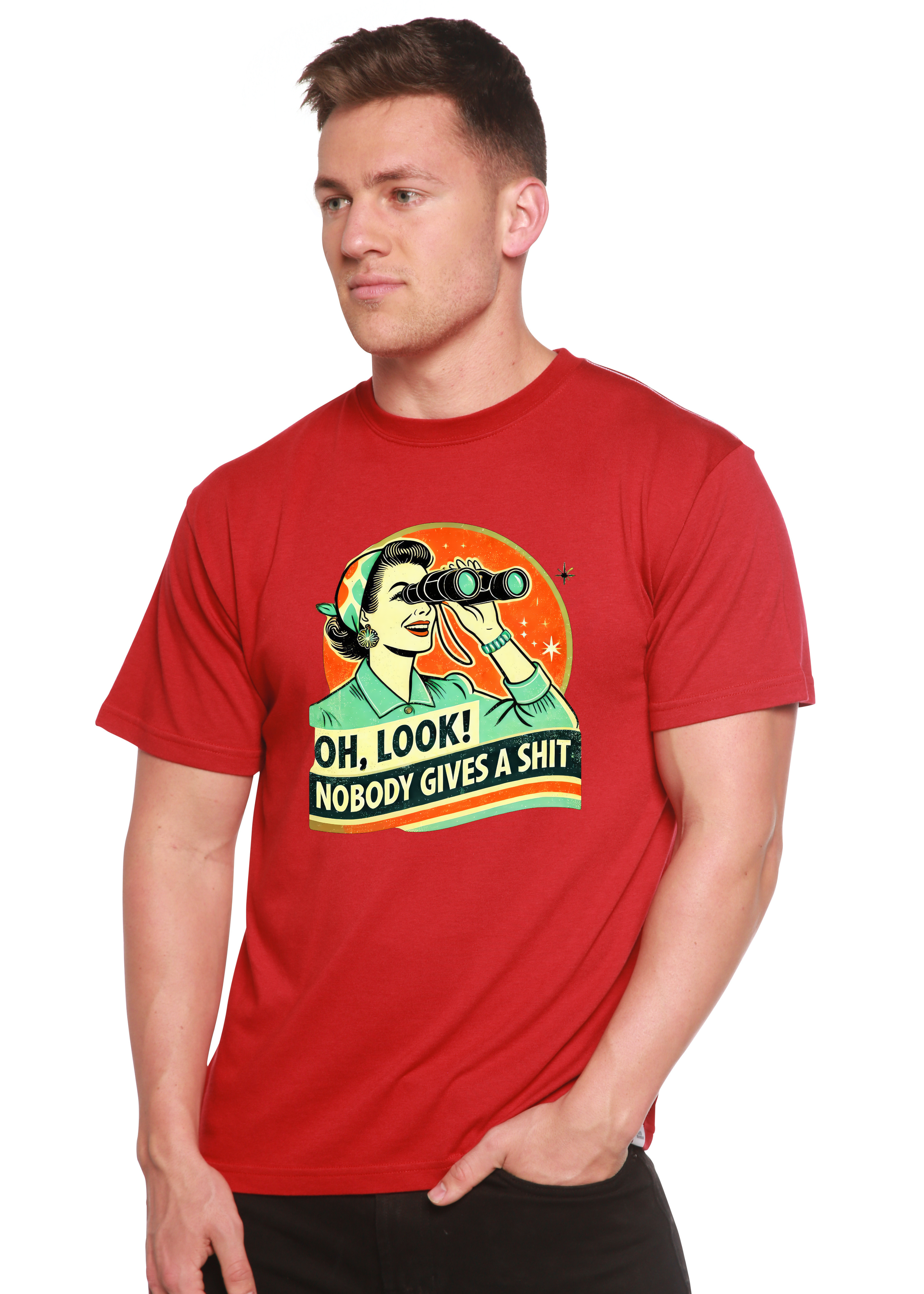 Funny Retro Woman Graphic T-Shirt – Bamboo Cotton Blend, Unisex