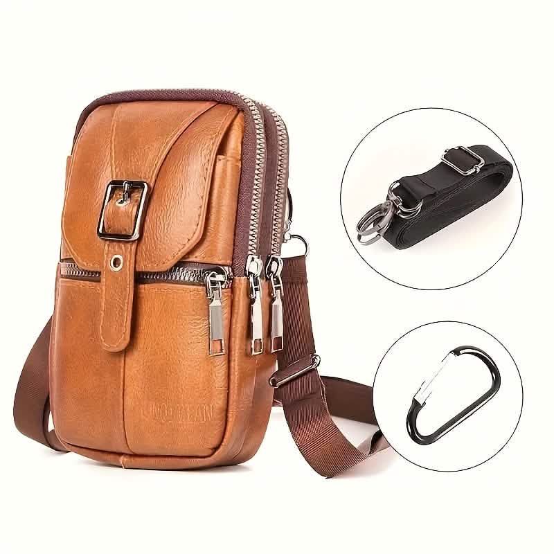 Men's Genuine Leather Waist Bag Wallet