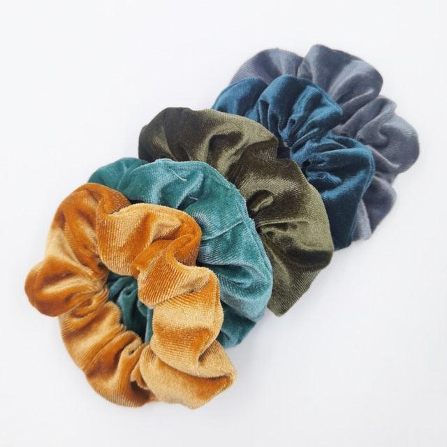 5-Piece Velvet Scrunchie Set | Soft Elastic Hair Bands & Ponytail Holders for Women & Girls