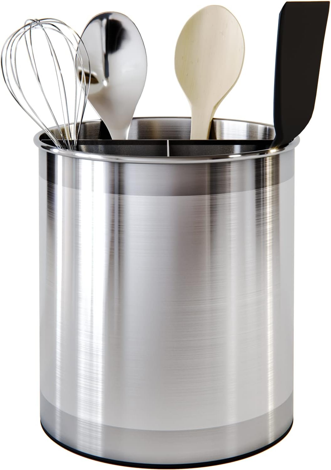 Cooler Kitchen Extra Großer Utensilienhalter | 17,8 cm drehbarer Bestecktopf mit Teiler | Spülmaschinenfest
