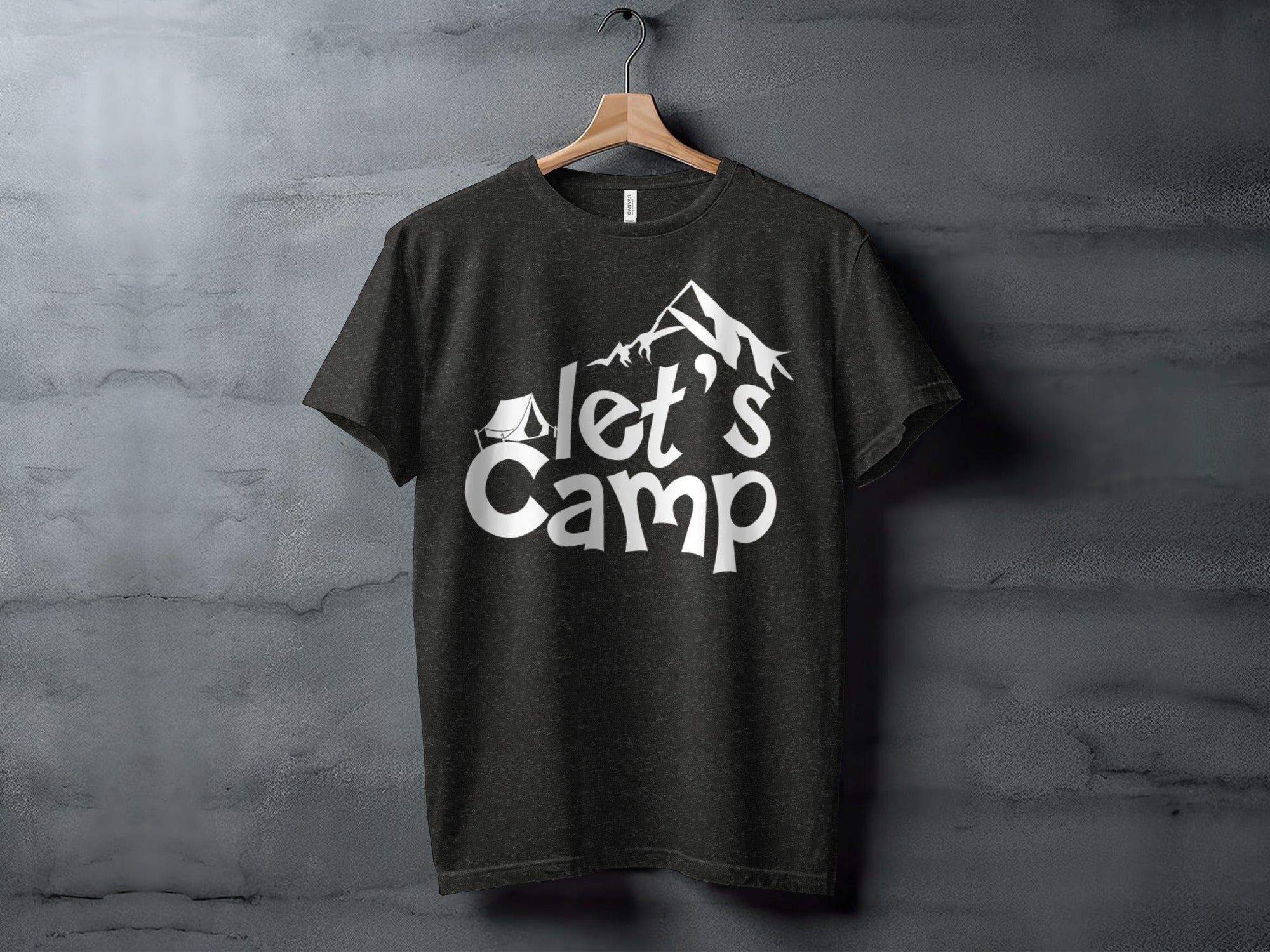 Let's Camp with Tent & Mountain T-Shirt