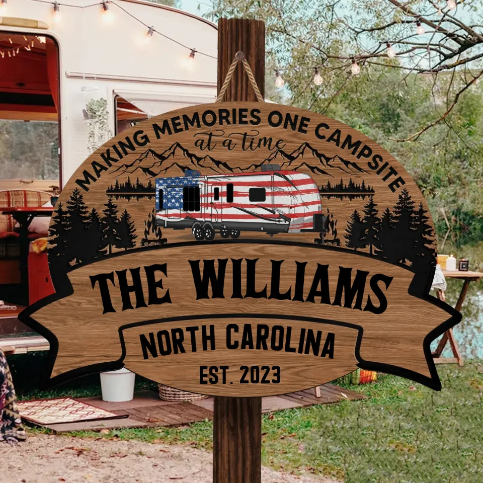 Personalized Campers Wooden Sign — MDF Wood, 5 Sizes | Camping Gift for Families & Outdoor Lovers