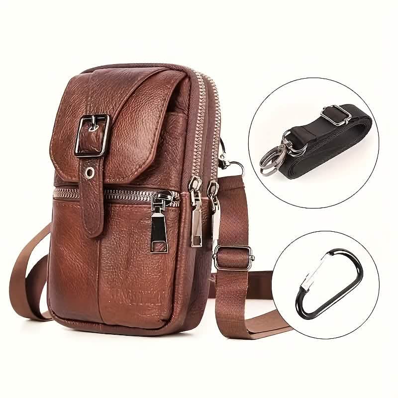 Men's Genuine Leather Waist Bag Wallet