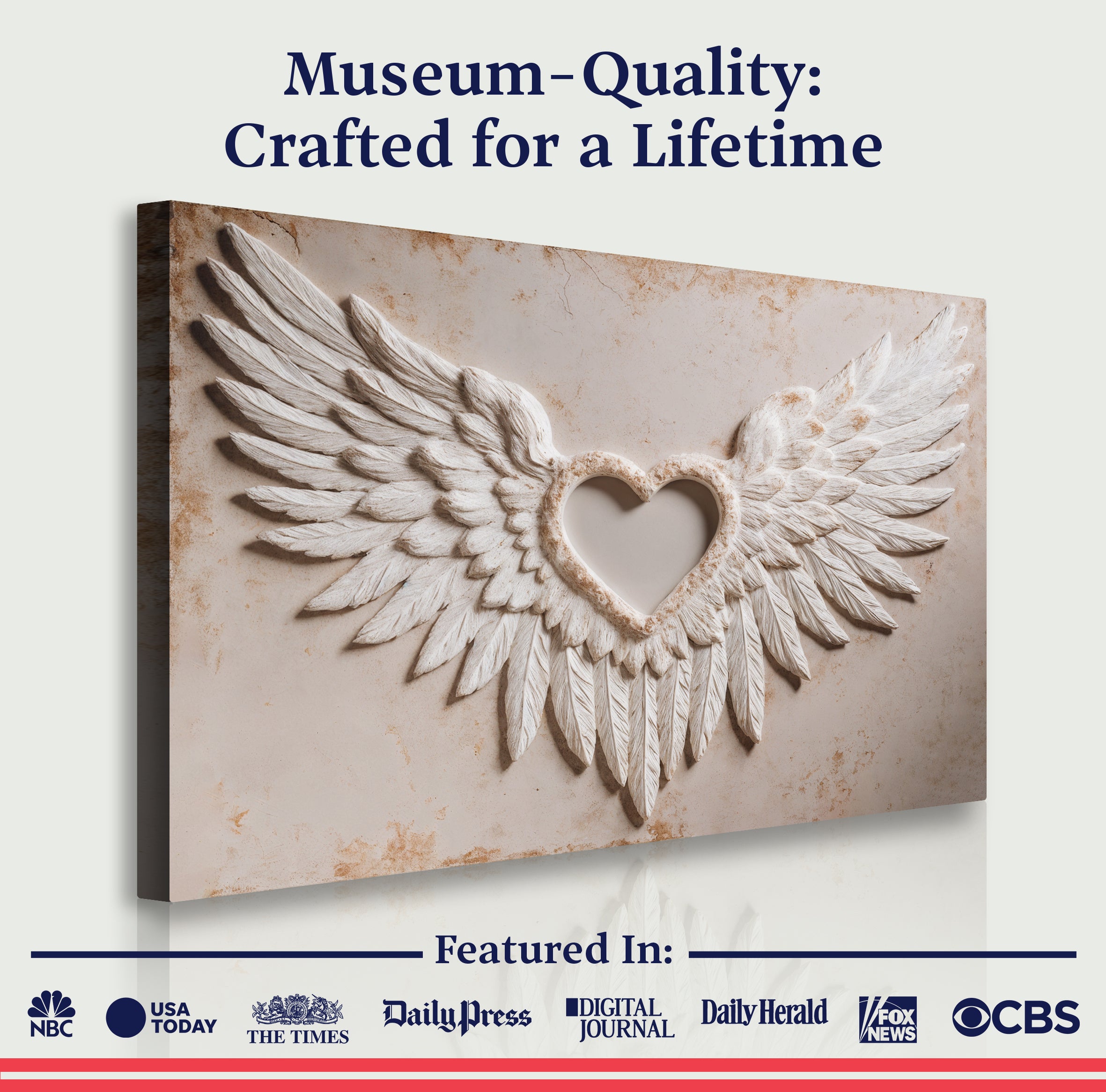 Wings of Love Abstract Canvas Wall Art II | Handcrafted | 3 Sizes | Ready to Hang