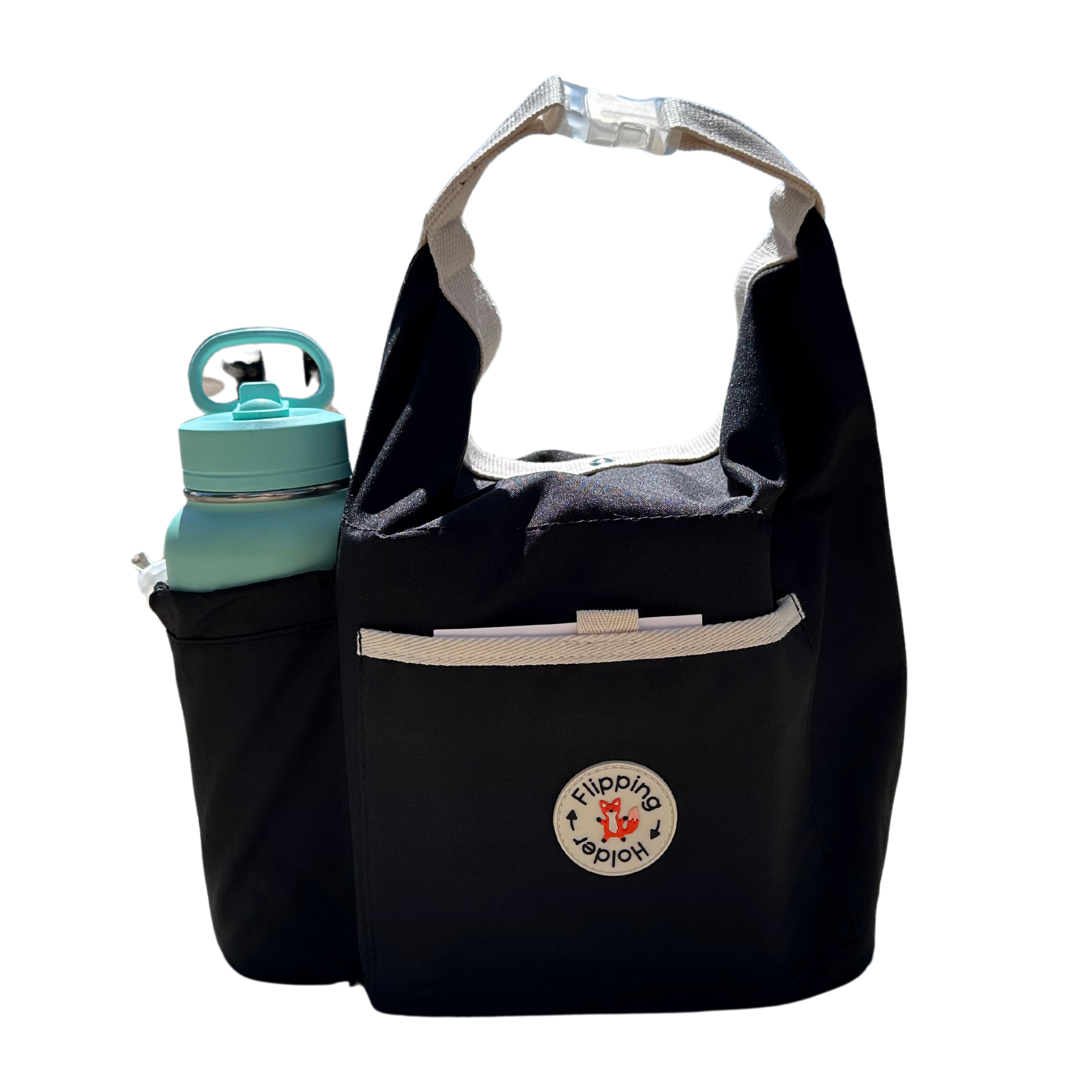 Kühltasche mit Flaschentasche | Umklappbarer Halter