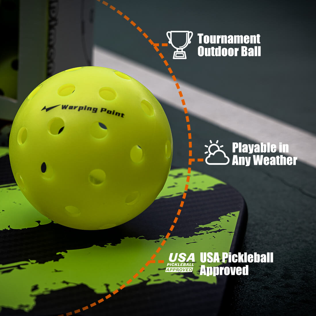 Ascent Tournament Pickleballs | USAPA-Certified Outdoor Pickleball Set (12-Pack)