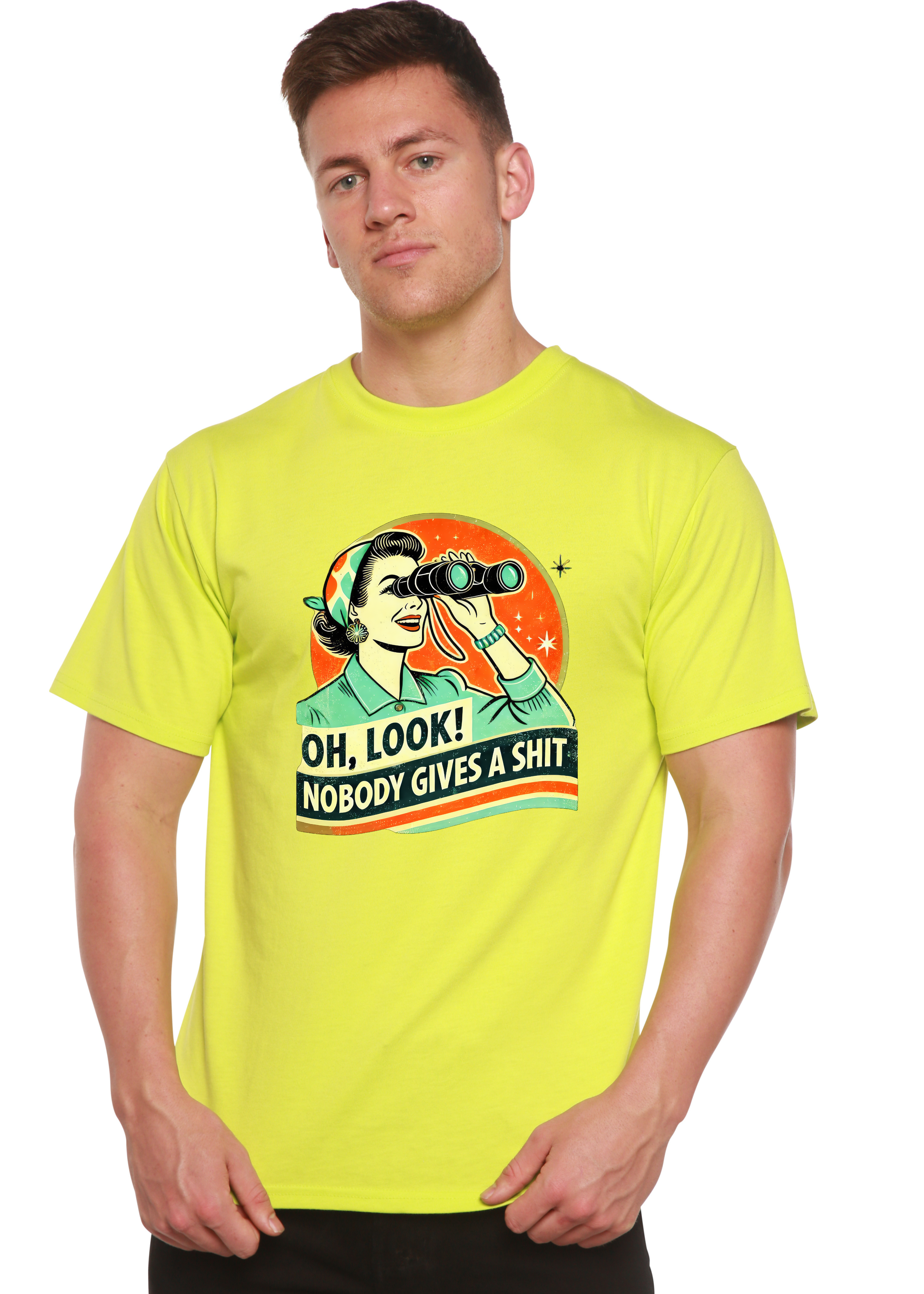 Funny Retro Woman Graphic T-Shirt – Bamboo Cotton Blend, Unisex