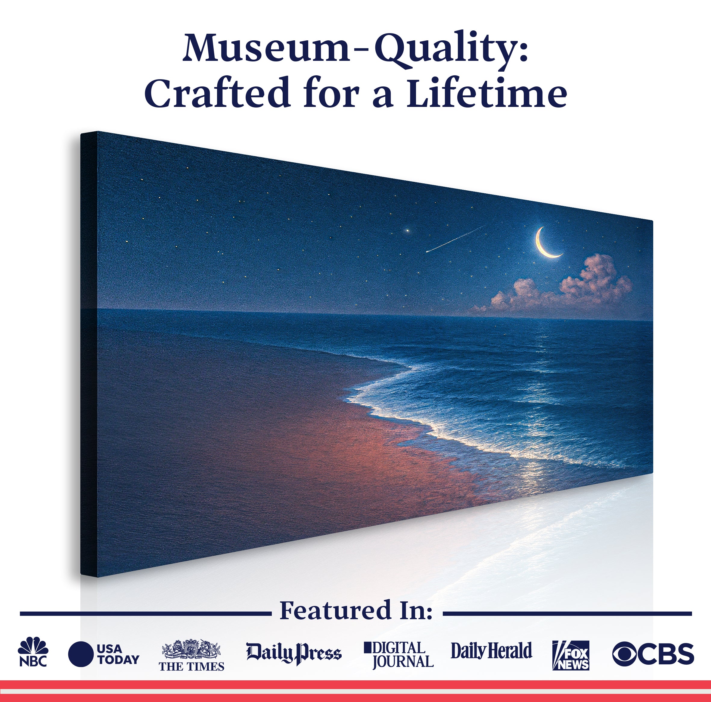 Beach Shoreline Coastal Canvas Wall Art | Handcrafted | 3 Sizes | Ready to Hang