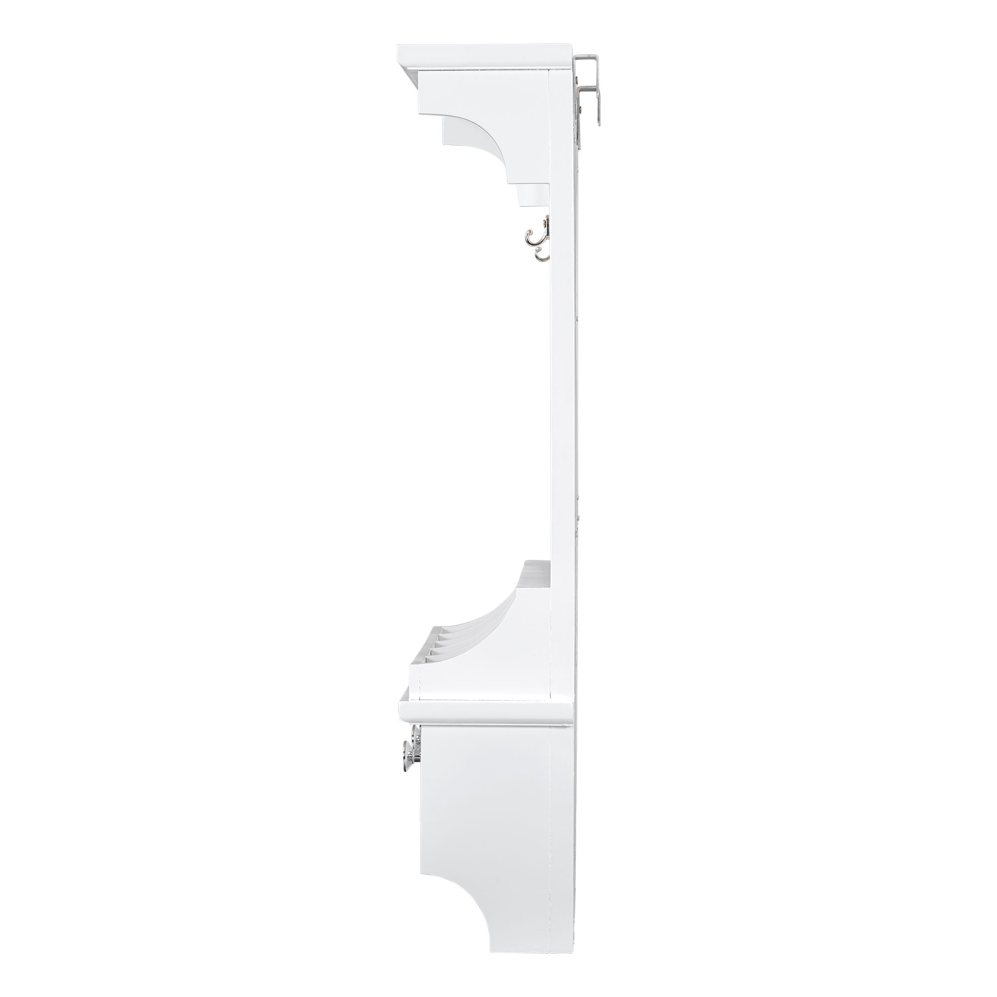 Floating Makeup Vanity with Mirror | Wall-Mounted Storage Organizer – White