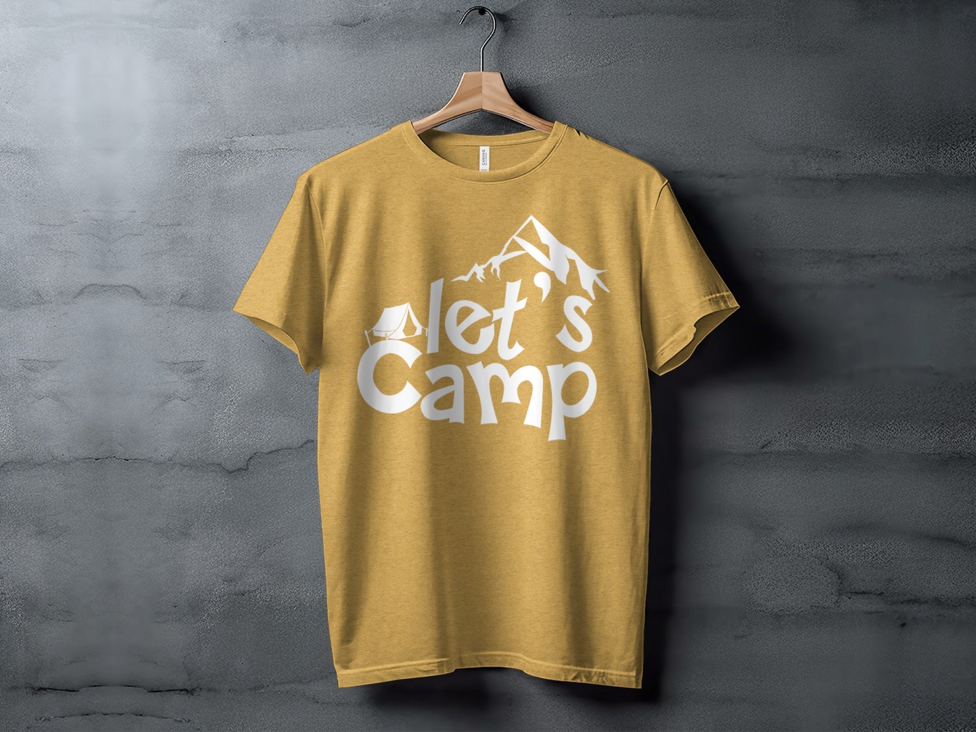 Let's Camp with Tent & Mountain T-Shirt