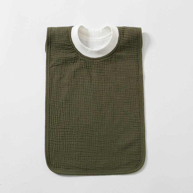 Pure Cotton Gauze Hooded Baby Bib | Waterproof | 0–1 Year | 11 Colors