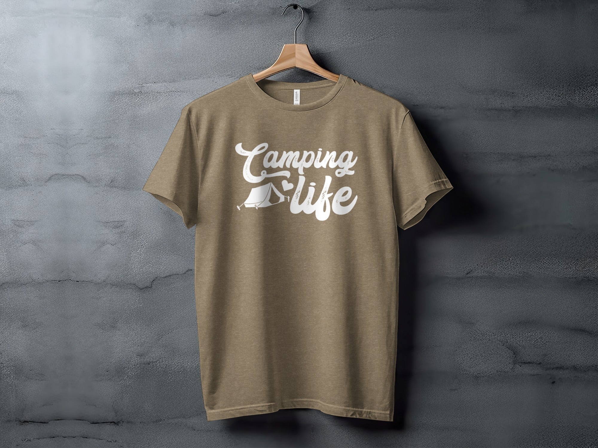 Camping Is Life with Tent & Heart Design T-Shirt