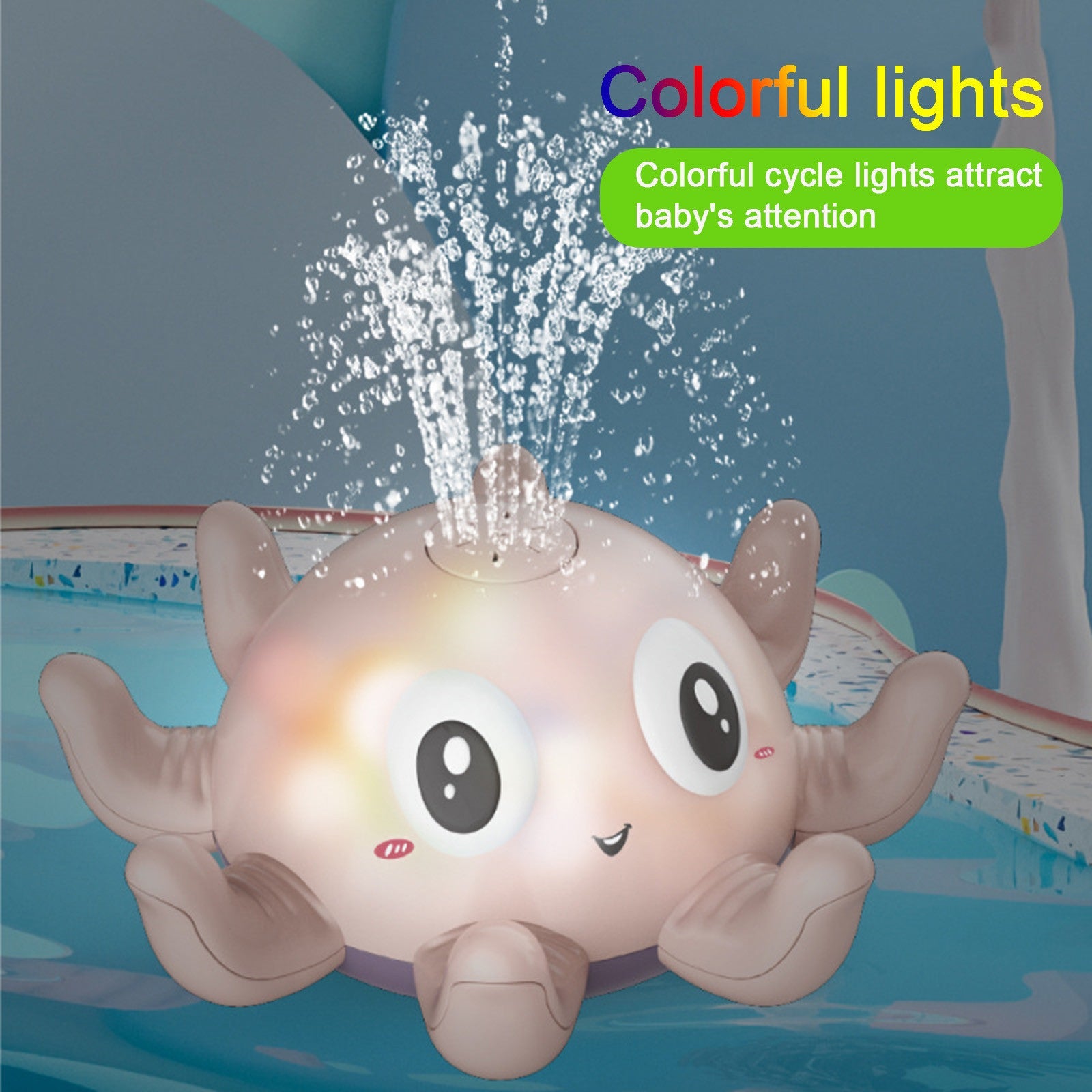 Light-Up Spray Octopus Bath Toy – Auto-Sensing Water Toy for Babies & Kids