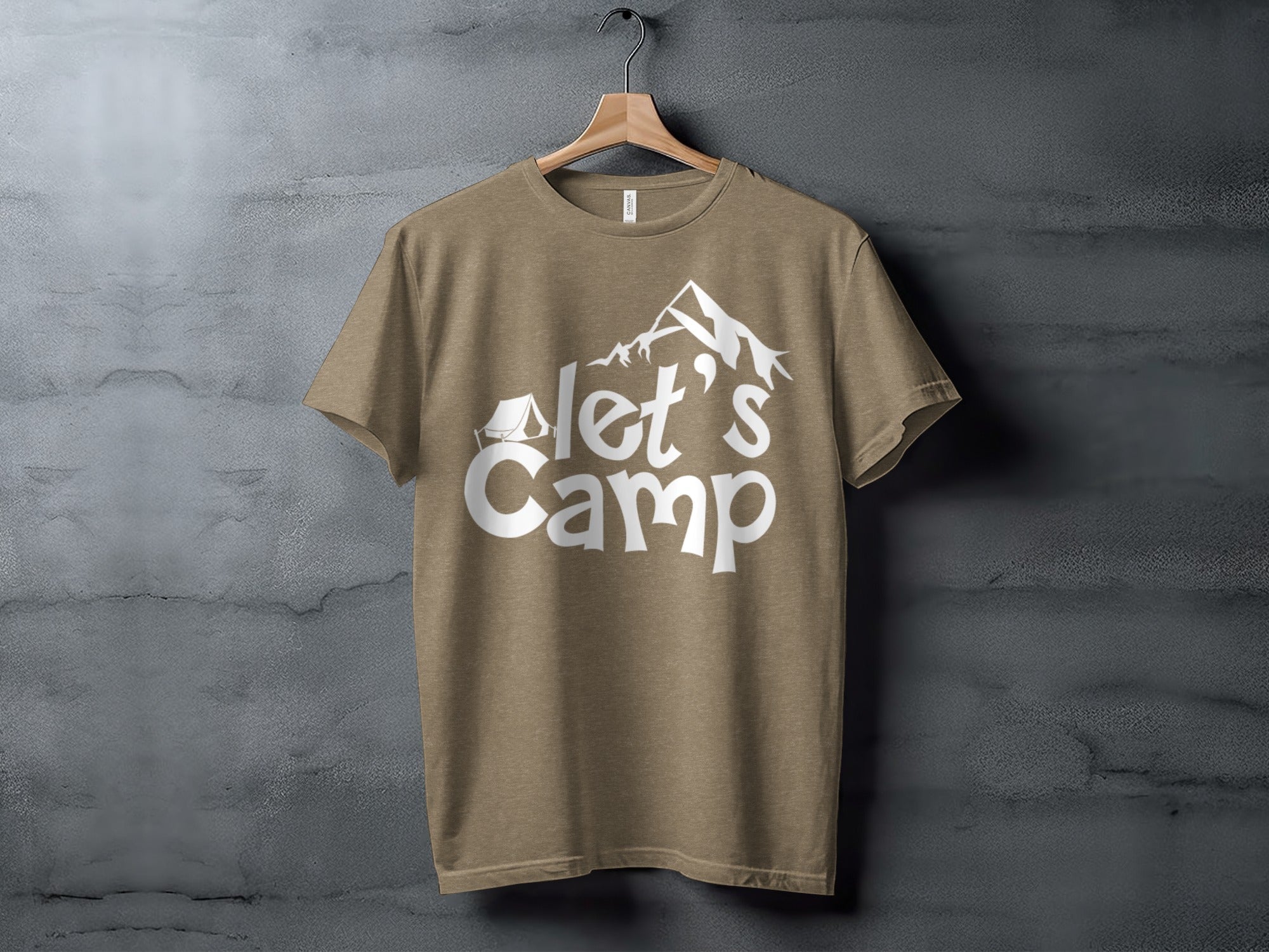 Let's Camp with Tent & Mountain T-Shirt
