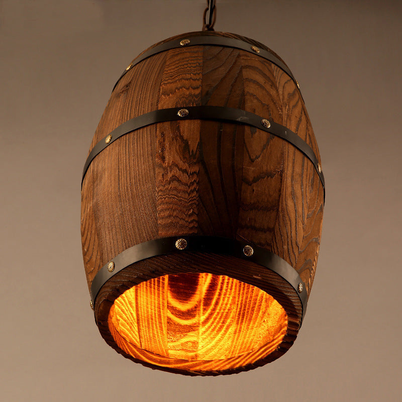 Nordic Wood Pendant Light | Pastoral Retro Style, E27 LED, Adjustable Height